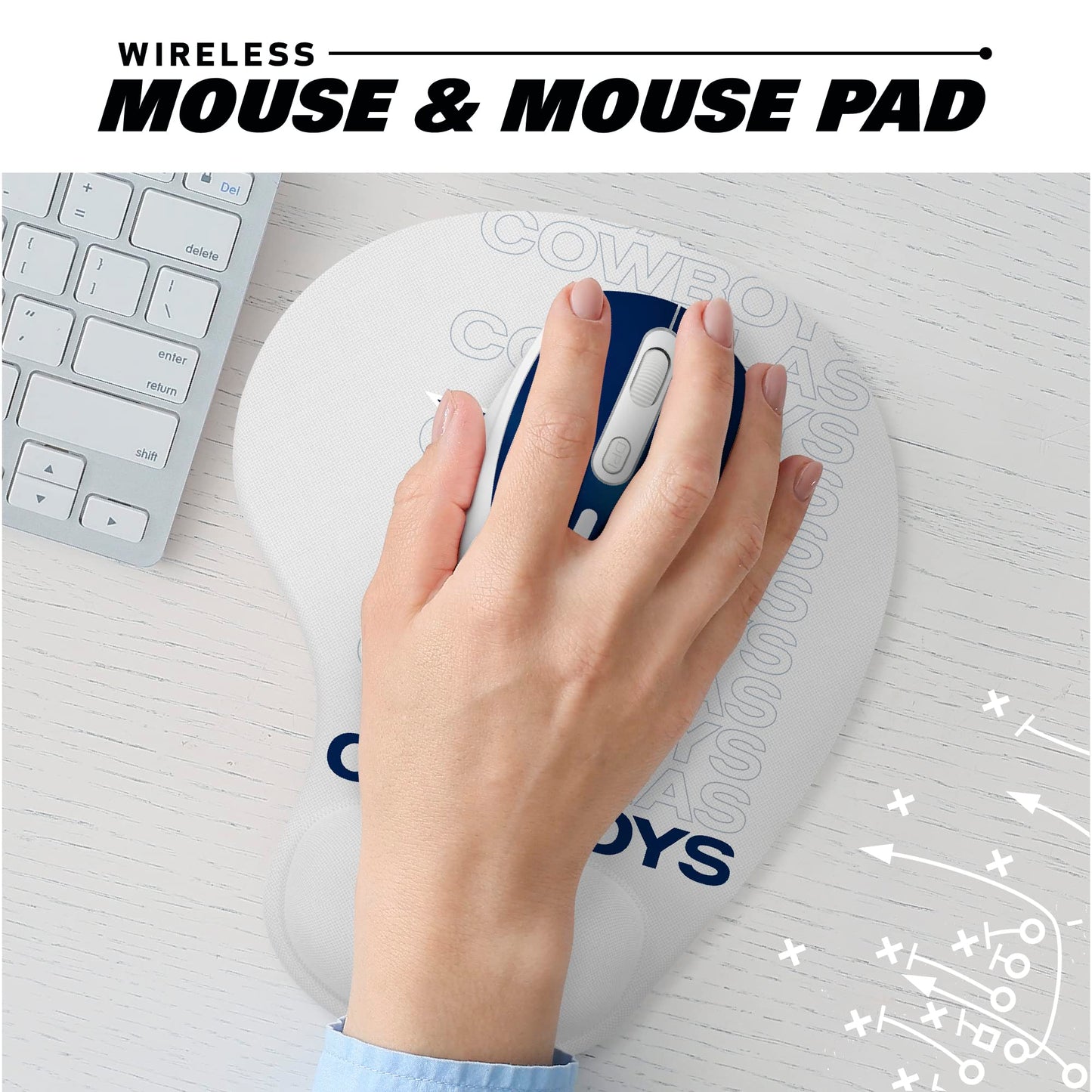 SOAR NFL Wireless Mouse and Mouse Pad, Detroit Lions