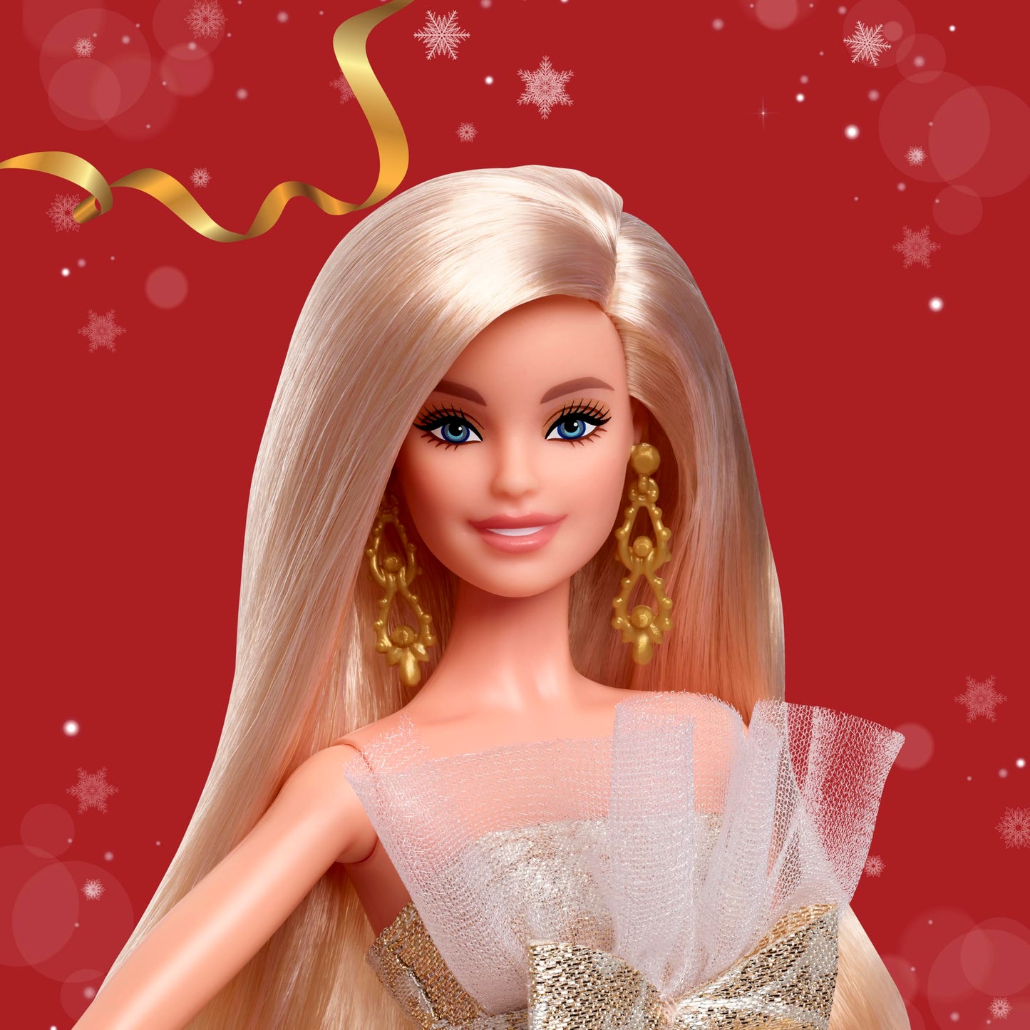 Barbie Signature Doll, 2025 Holiday Barbie Blonde Fashion Doll Wearing Silver & Gold Gown, Seasonal Collector in Displayable Packaging & Stand