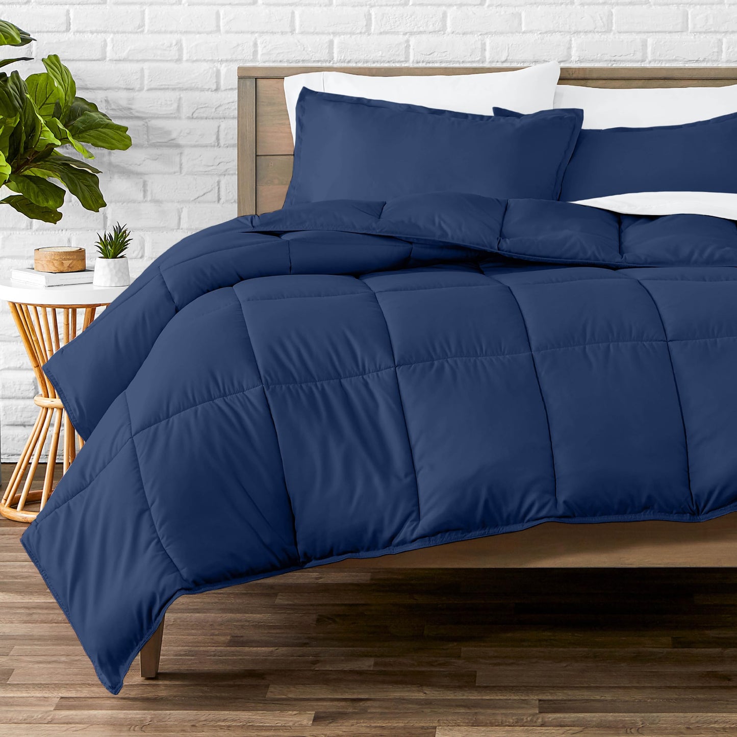 Bare Home Comforter Set - Full Size - Ultra-Soft - Premium 1800 Series - All Season Warmth (Full, Dark Blue)