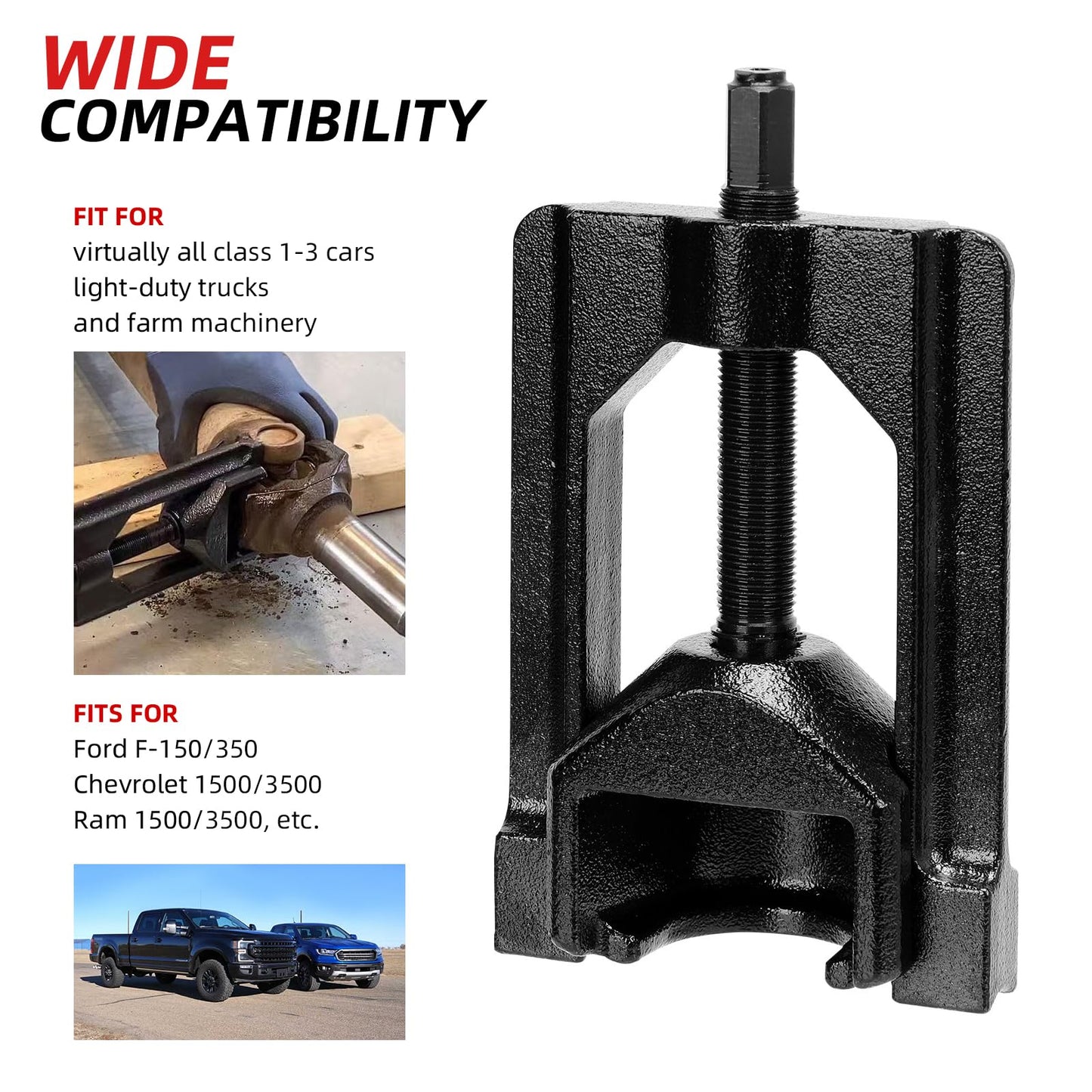 U-Joint Removal Tool U Joint Puller 10105, Heavy Duty Vehicle U-Joint Extractor, U-Joint Removal Press Tool for Class 1-3 Cars, Trucks and Agricultural Machinery
