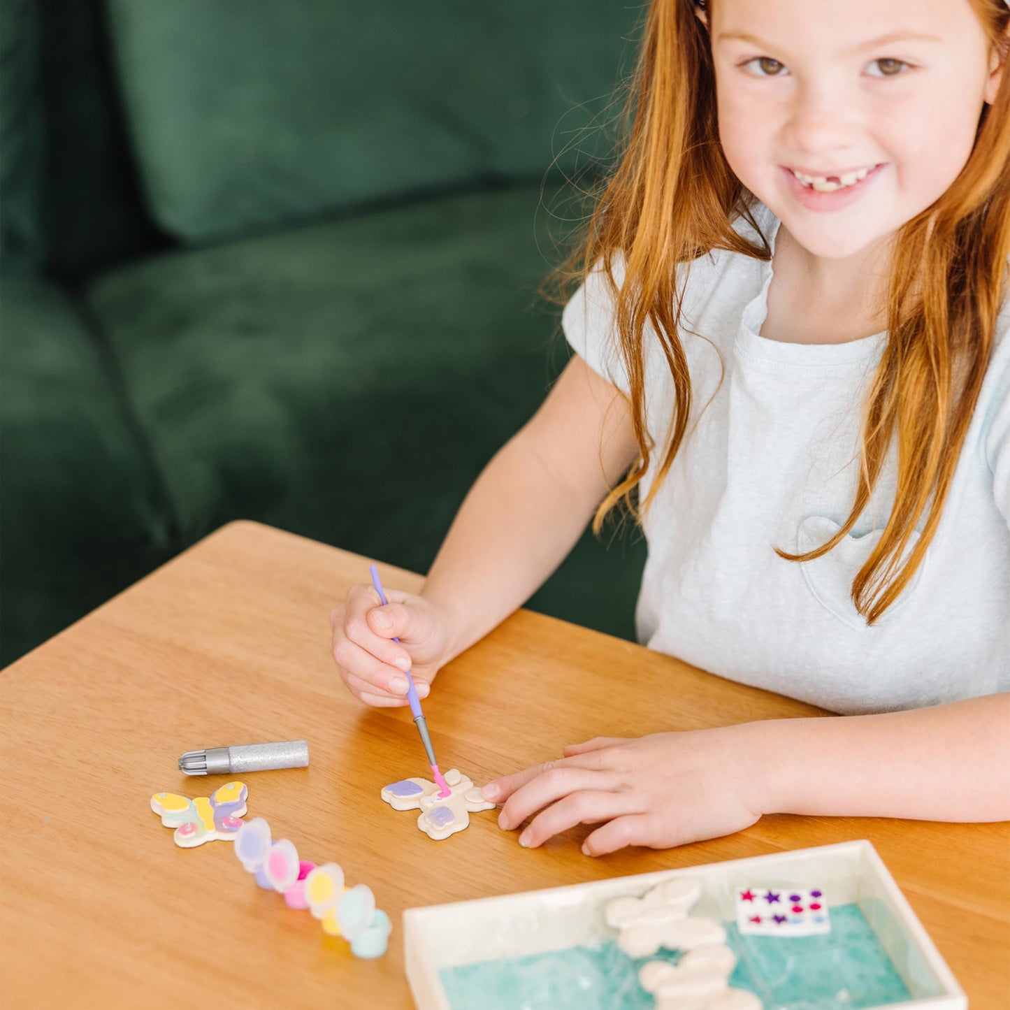 Melissa & Doug Created By Me! Paint & Decorate Your Own Wooden Magnets 3-Pack – Butterflies, Hearts, Flowers Craft KitsKids Craft Kits, Great Activity for Rainy Days and Party Favors, Ages 4+