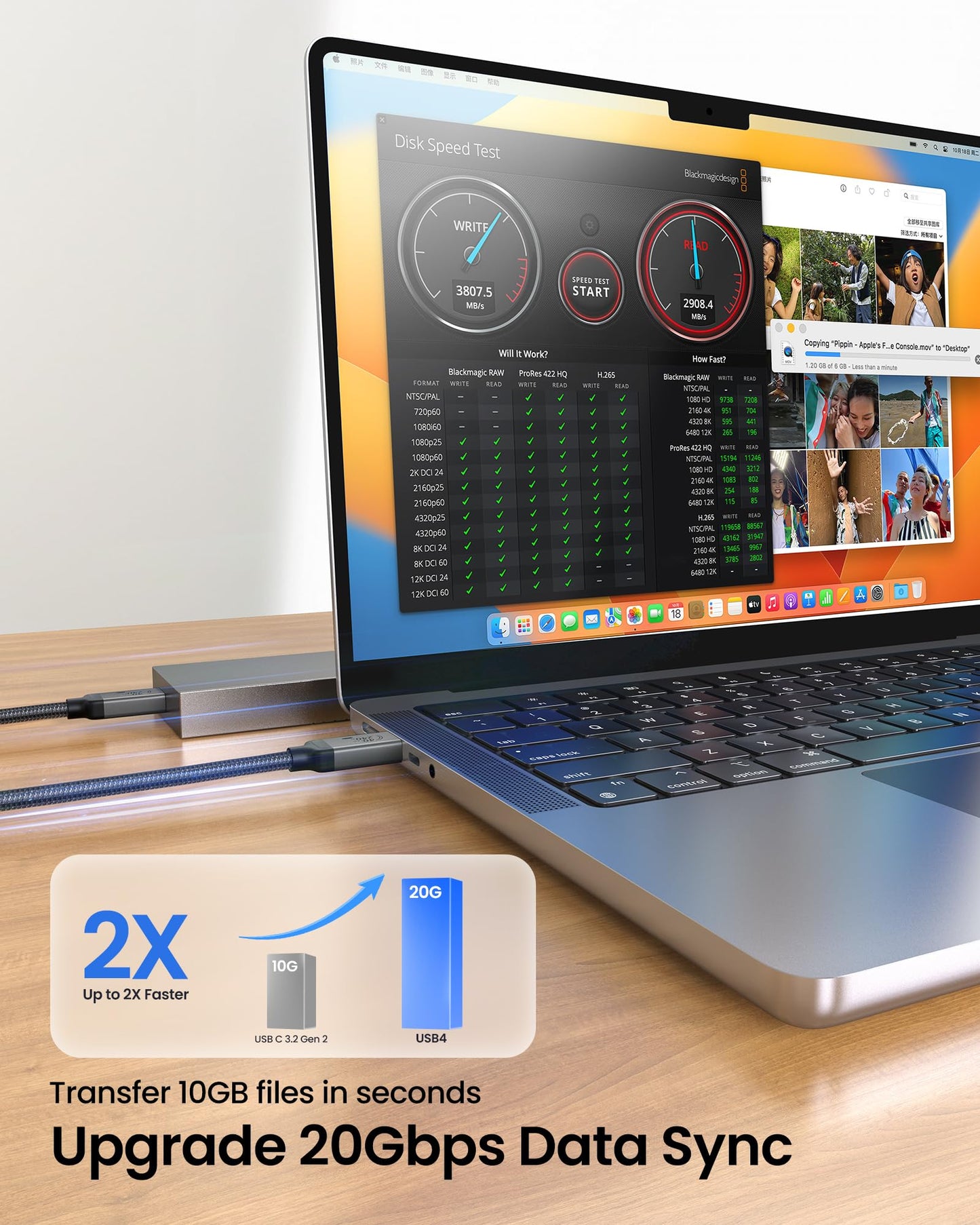 Silkland USB 4 Cable Long for Thunderbolt 4 Cable 16.5FT/5M, 20Gbps Data Sync, 5K/4K@60Hz, 240W Charging, USB C Thunderbolt Cable, Compatible for MacBook, Dock, iPhone 17/16, ARZOPA, KYY, SSD