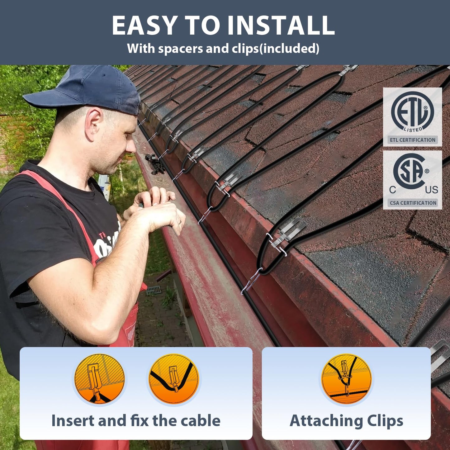 HEAITIT HIRD 30 feet Roof & Gutter De-Icing Cable