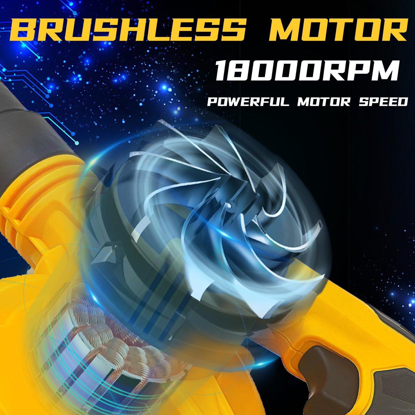 BYCZONE Cordless Leaf Blower for Dewalt 20V Max Battery, Jobsite Air Blower with Brushless Motor,6 Variable Speed Up to 180MPH,2-in-1 Handle Electric Blower and Vacuum Cleaner(Battery Not Included)