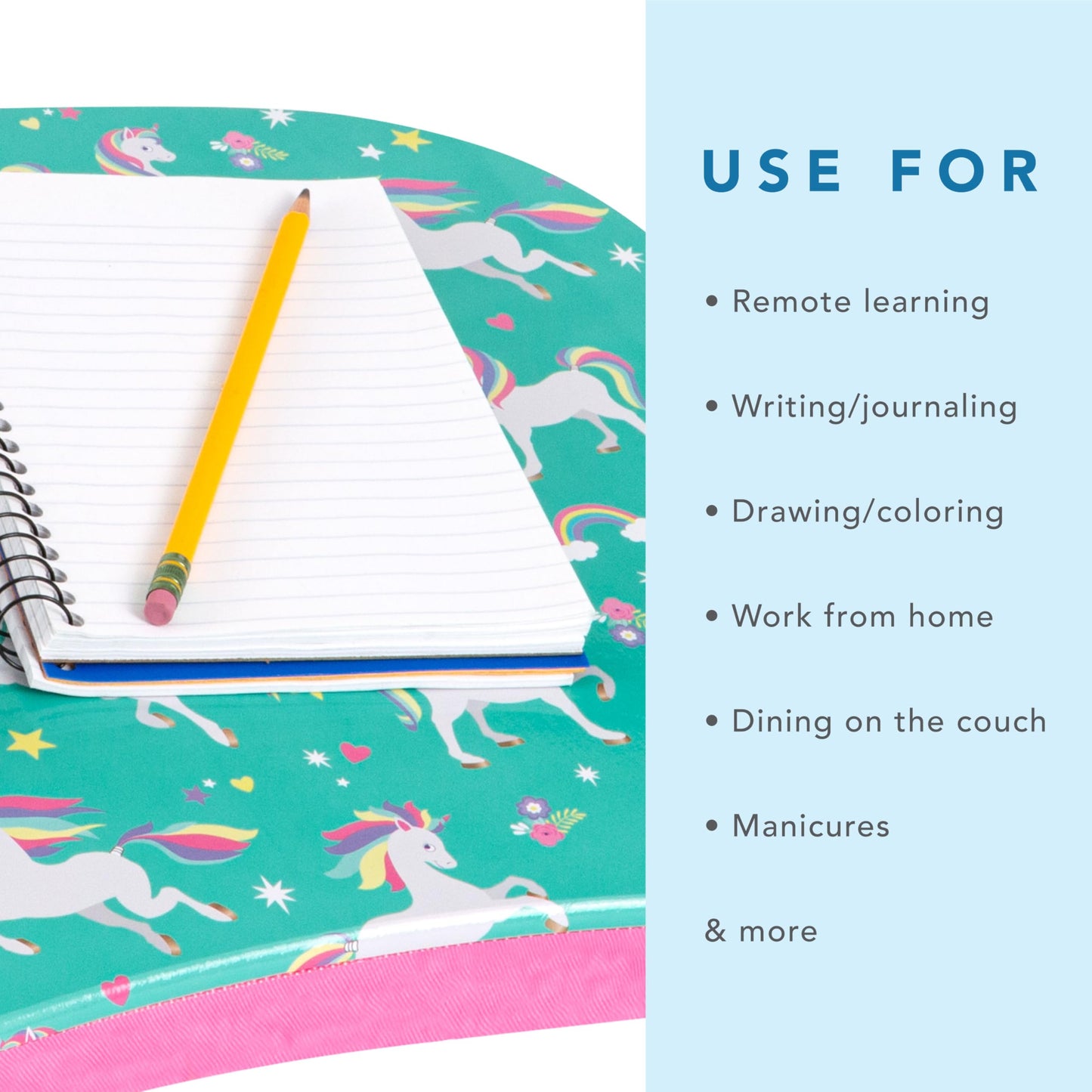 LAPGEAR MyStyle Portable Lap Desk with Cushion - Unicorn - Fits up to 15.6 Inch Laptops - Style No. 45357