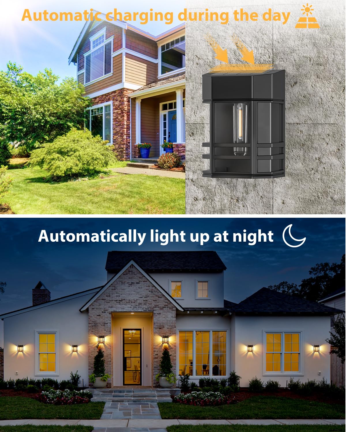 Woolmug 4 Pack Solar Fence Lights, Retro Solar Powered Deck Lights Outdoor Waterproof with Edison LED Bulbs, Solar Wall Lights Outdoor Solar Lights for Fence Garden Post Patio Yard Decor, Warm White
