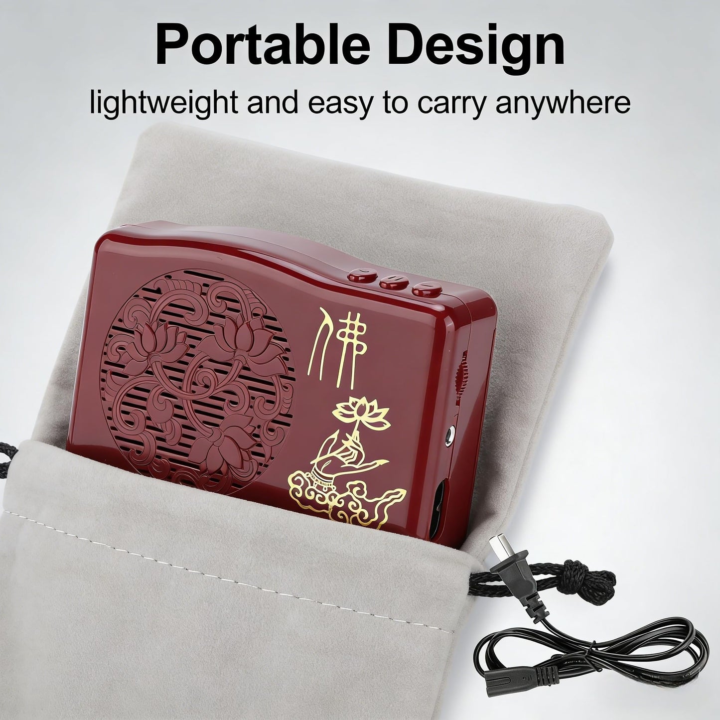 Buddhist Chanting Player, Portable Buddha Machine with 30 Scriptures, Meditation Sound Machine for Home, Yoga, Mindfulness, USB Powered 100-240V