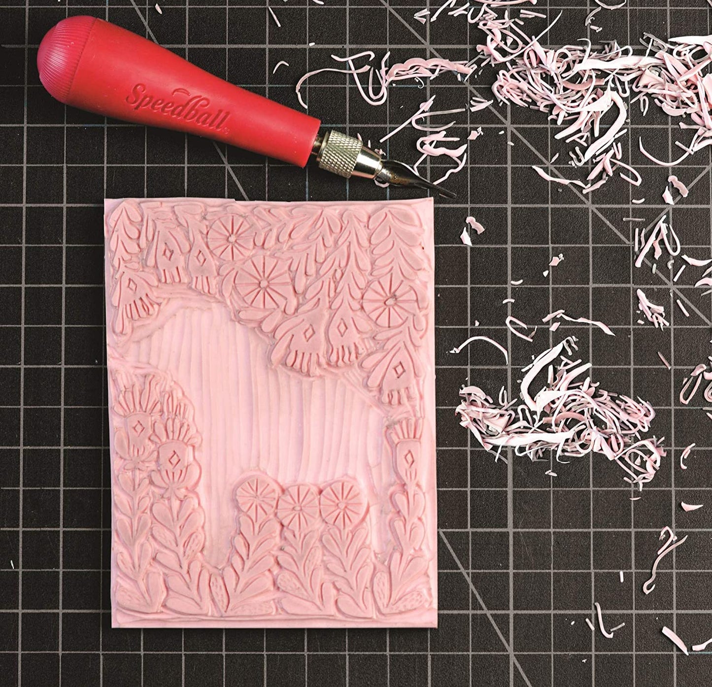 Speedball Speedy-Carve Block Printing Carving Block, Rectangle, Pink, 4 x 6 Inches (6-Pack), Linoleum for Printmaking