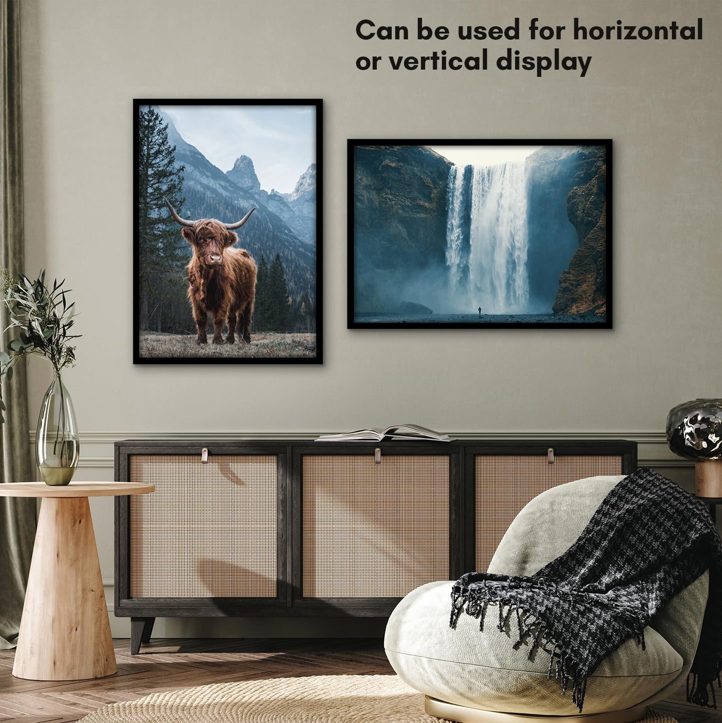 Americanflat 19x27 Poster Frame with Polished Plexiglass - Streamline Collection - Thin Border Picture Frame for Wall Display - Hanging Hardware Included - Black