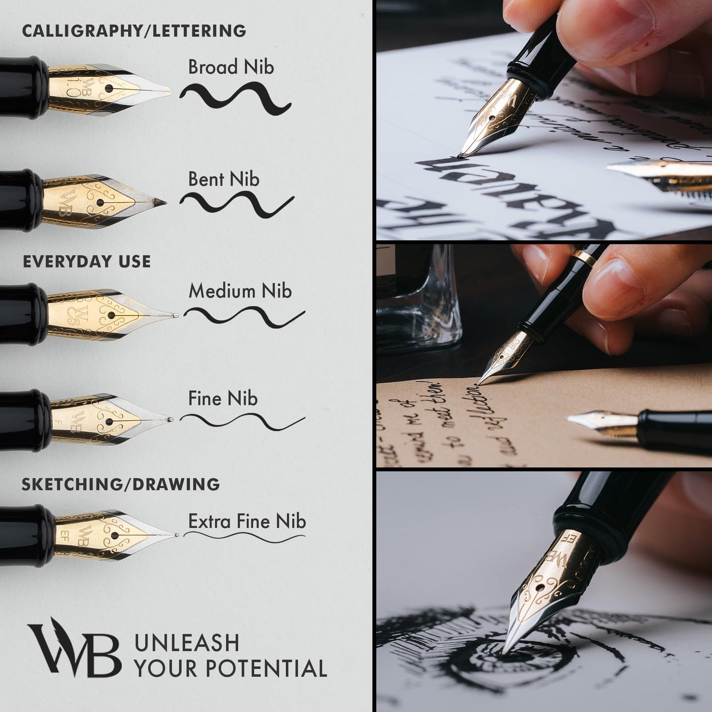 Wordsworth & Black Fountain Pen Set, Medium Nib, Includes 24 Ink Cartridges and Ink Refill Converter, Gift Case, Journaling, Calligraphy, Smooth Writing Pens [Racing Green], Perfect for Men and Women