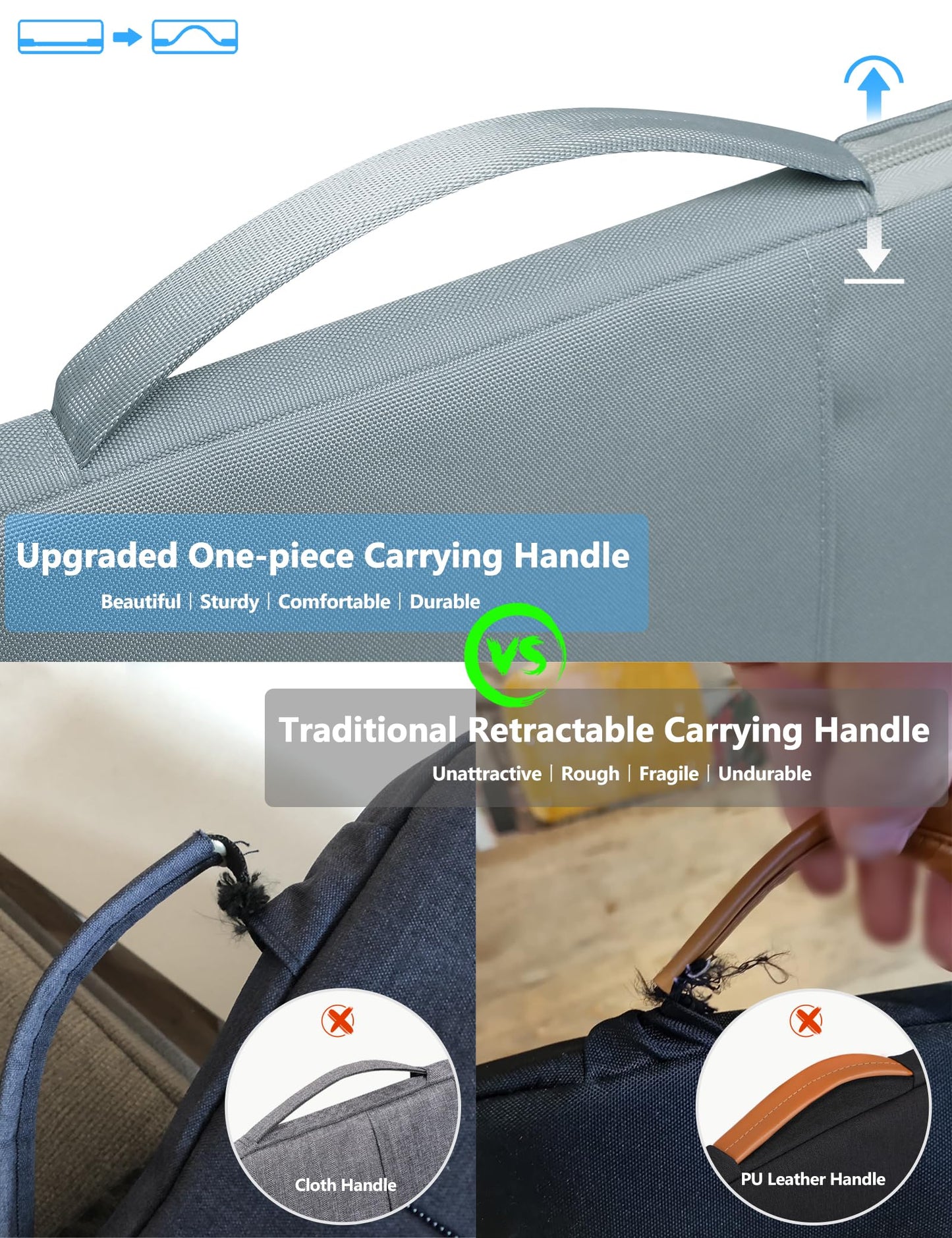 HYZUO 17-17.3 Inch Laptop Case Sleeve Bag for 17" 17.3" Dell/HP/Lenovo/ASUS/Acer/LG/MALLRACE/MSI Gaming Laptop/Razer Blade 17/18, Men Women Briefcase for 16.5"-17.5" Notebook Monitor, Ash Blue