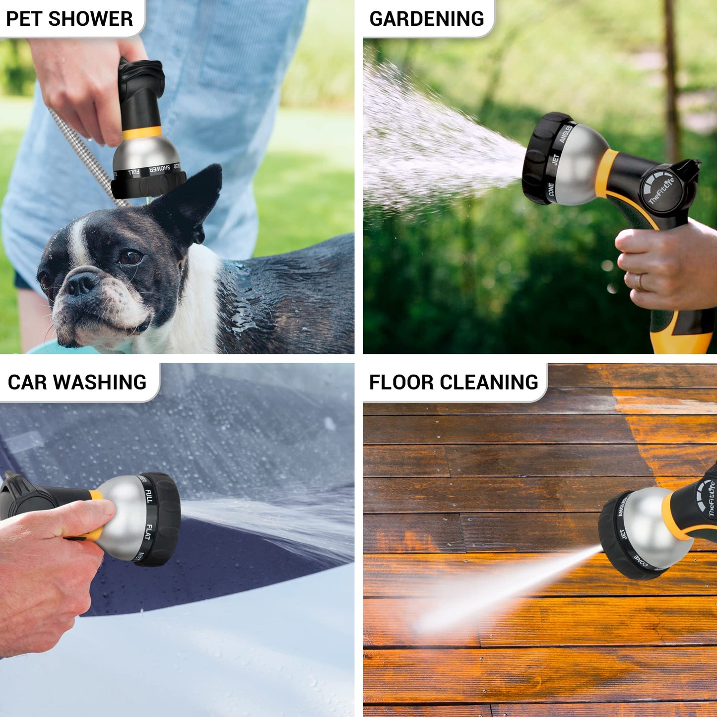 TheFitLife Flexible Metal Garden Hose - Lightweight Stainless Steel Water Hose with Solid Fittings and Sprayer Nozzle - Leak Proof Kink Free, Anti-rust, Large Diameter, Durable and Easy Storage (25FT)