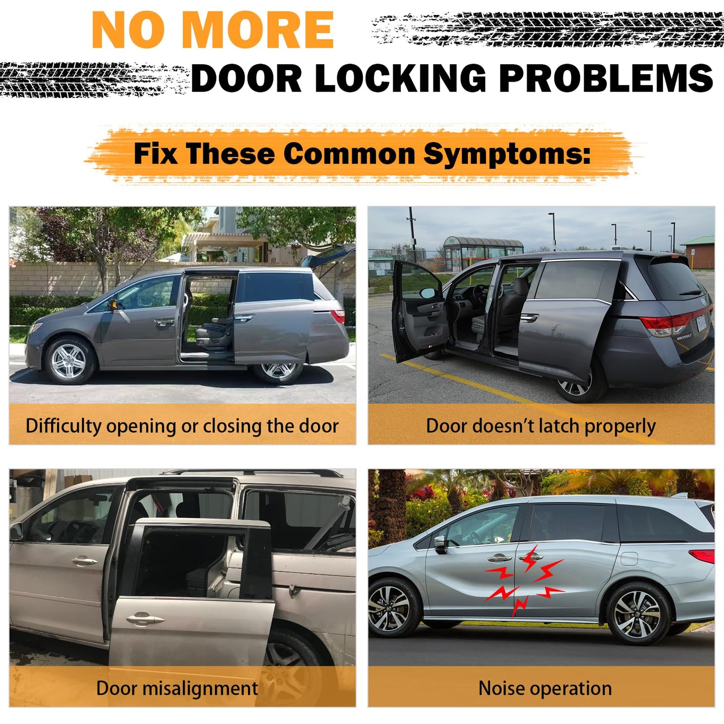 Power Sliding Door Cable Kit Left and Right Side, Compatible with 2011-2020 Honda Odyssey 3.5L V6, Replaces 72546-TK8-A01, 72546TK8A01, 72546 TK8 A01 Rear Slide Door Repair Set