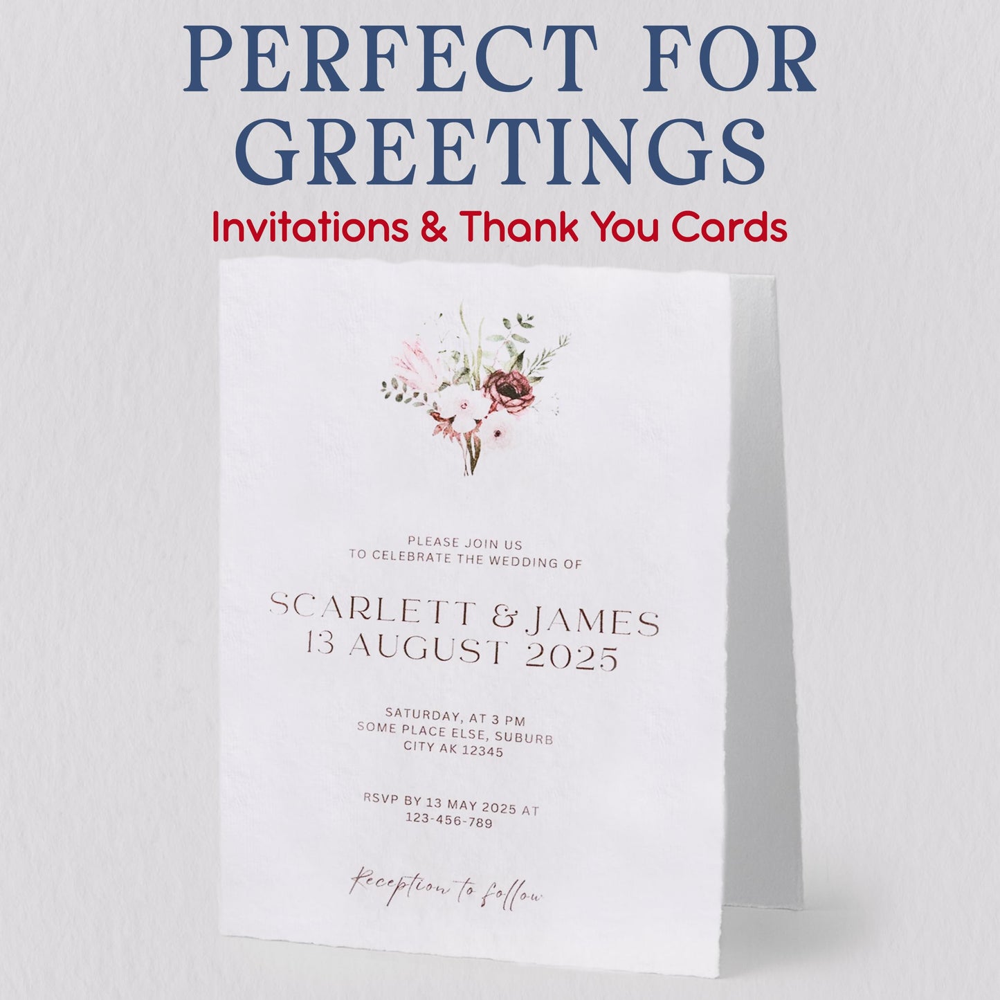 Wanderings Handmade Deckle Edge Blank Greeting Cards & Envelopes with Flower Art - Thick 300 GSM paper– 20 Cards (5 Each of 4 Varieties) for Invitations, Thank You, Get Well and Birthday Cards –5x7"