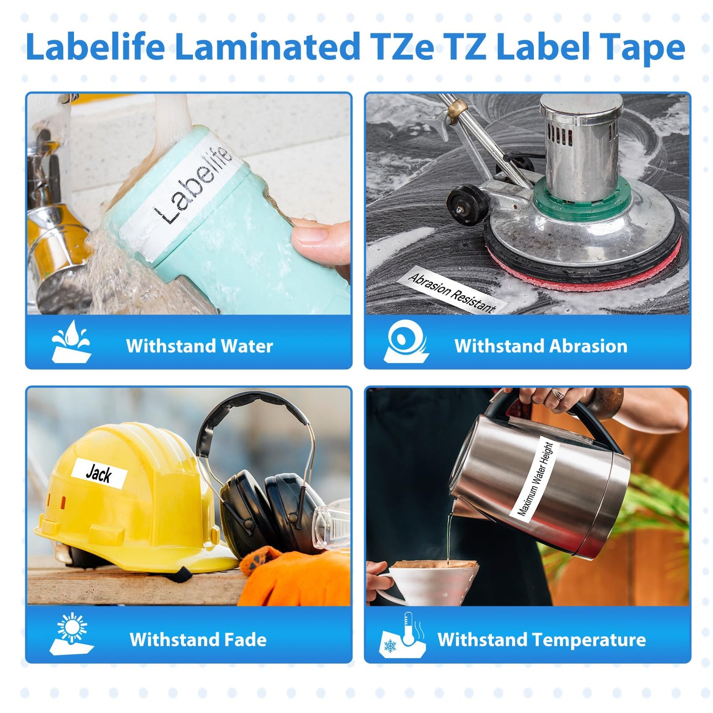Labelife TZe-251 Label Tape 24mm Replace for Brother P Touch TZe TZ Tape 24mm 0.94'' Laminated White Label TZe251 for Brother Ptouch PT D600 D610BT PTP710BT P750W Label Maker, 5-Pack
