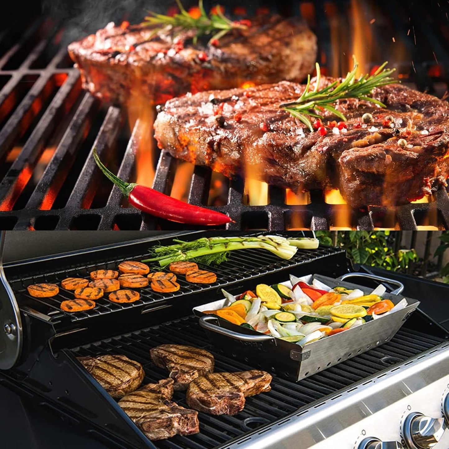 17inch Grill Grates for Nexgrill 4 Burner 720-0830H 720-0783E, 5 Burner 720-0888N 720-0888 720-0697, Charbroil 4 Burner 463241113 463449914, Kenmore 720-0670A Grids