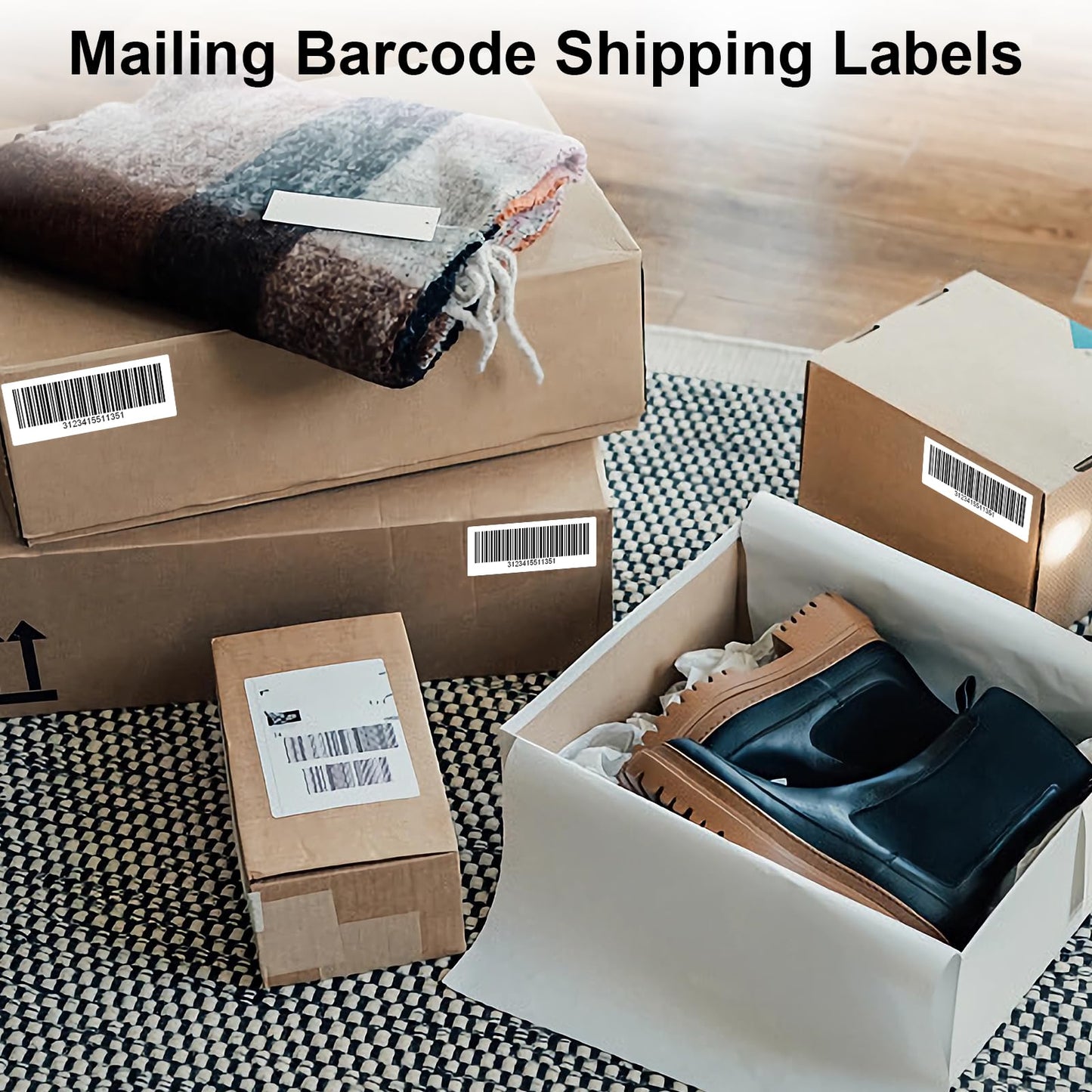 1" x 2-5/8" Address Labels, 500 Sheets 15000 Counts, 30-UP Barcode Labels Mailing Label for Inkjet & Laser Printers