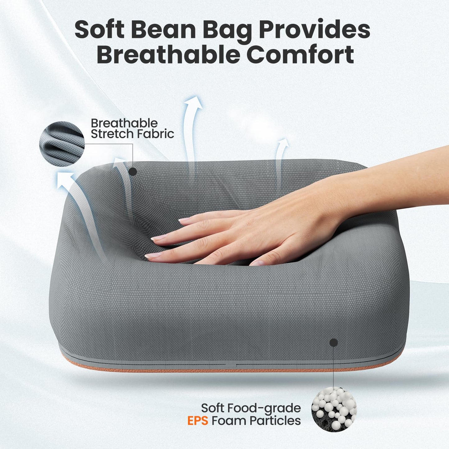 Tounee Book Holder Stand - Ultra Soft Lap Beanbag Pillow for Books, Tablets, iPads & Kindle - Hands-Free Reading/Viewing in Bed/Couch - Reduces Neck Strain - Perfect for Book & E-Readers Lovers