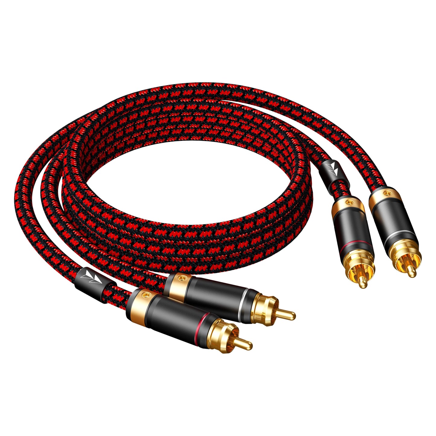 Primeda Auidophile 2RCA Male to 2RCA Male Stereo Audio Cable,Gold Plated | 4N Oxgen-Free Copper Core (9 Feet (3M))