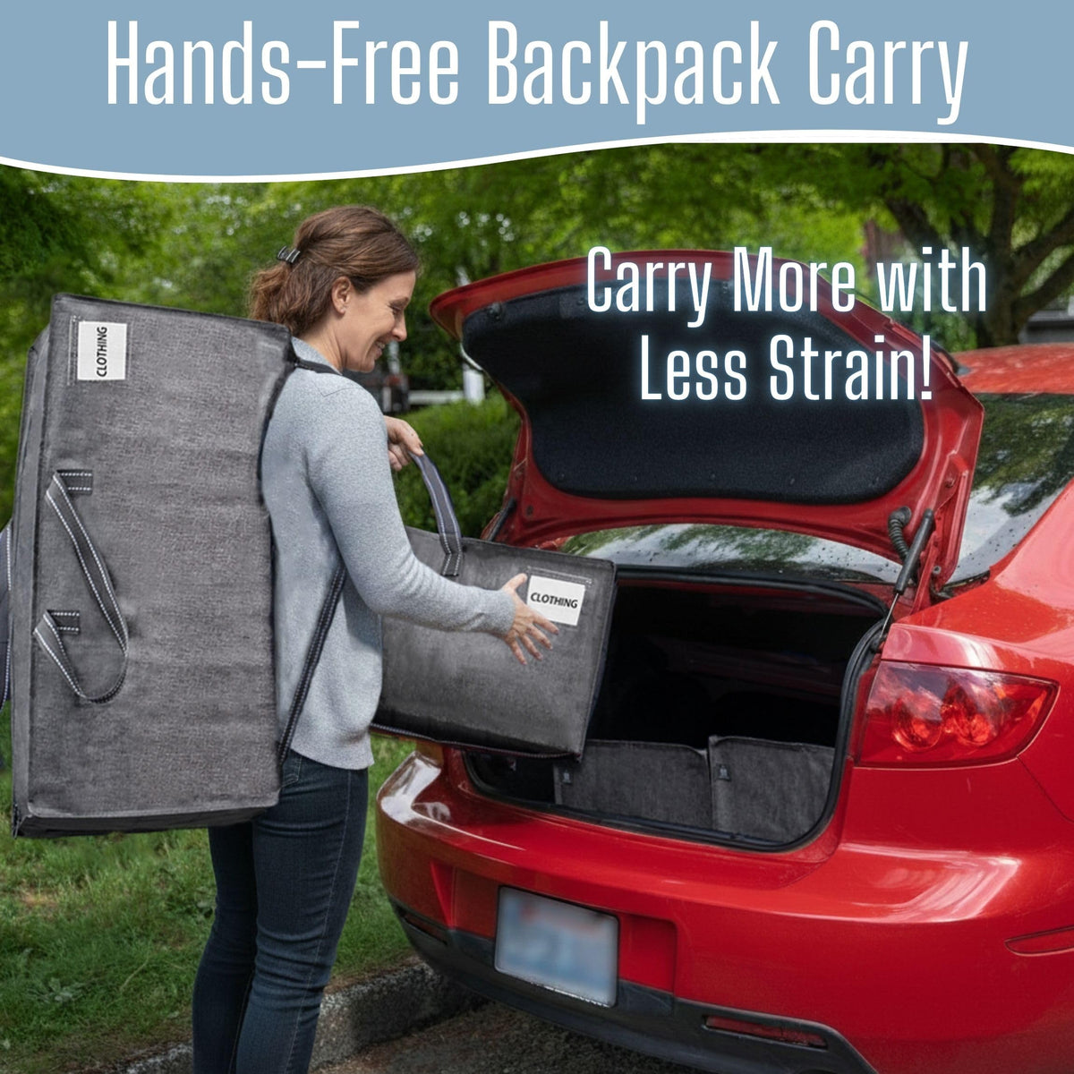 VENO Moving Bags w/Backpack Straps, Moving Supplies, Moving Boxes, College Packing Storage Boxes with Lids Alternative, Heavy Duty, Extra Large, Sturdy Handles, Zippers (Gray, 6 Pack)
