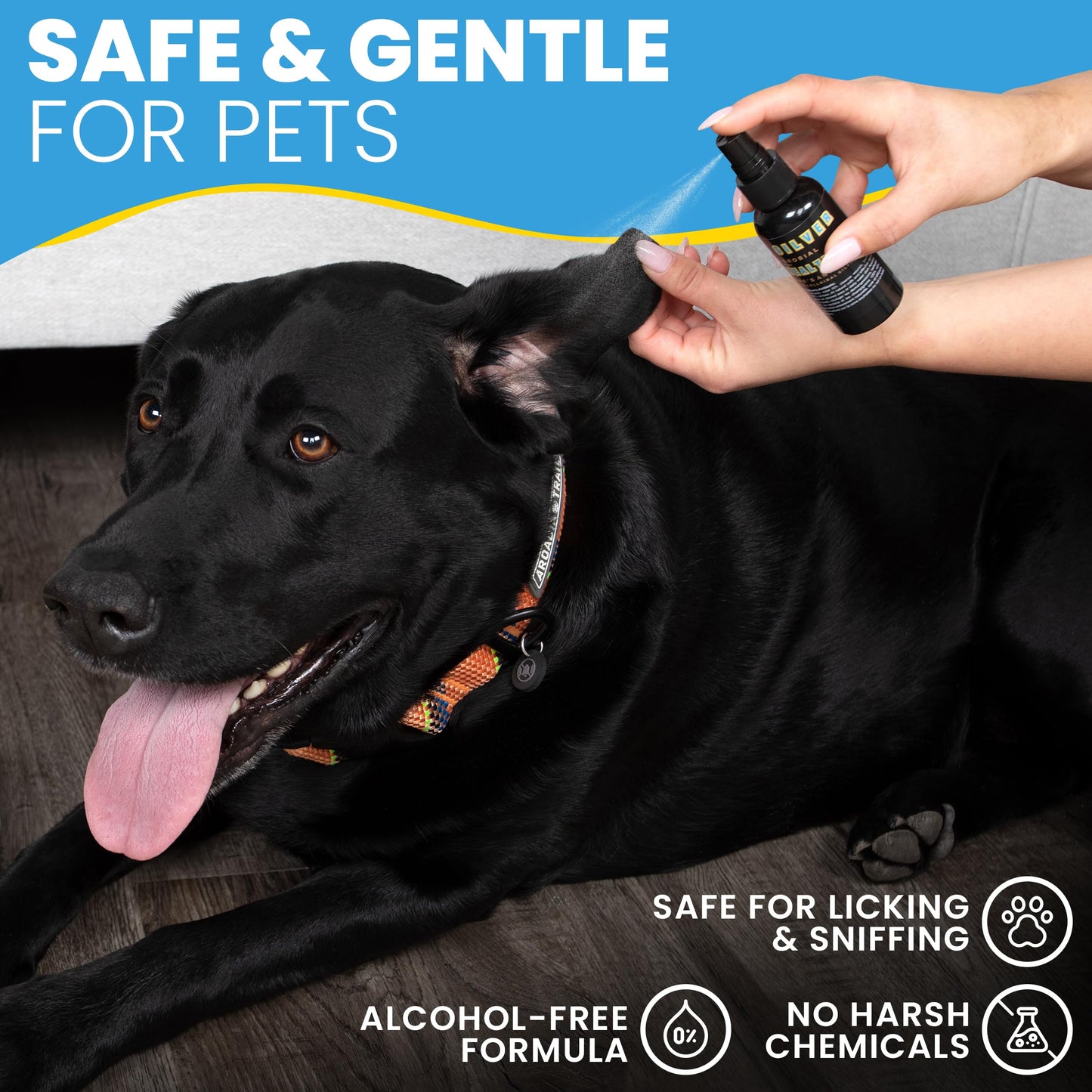 Colloidal Silver Spray for Pets - 15 PPM Colloidal Silver Liquid Formula for Dogs, Cats, and Other Pets, Gentle Non-Irritating, Fast-Drying Pet Care (500 ml)