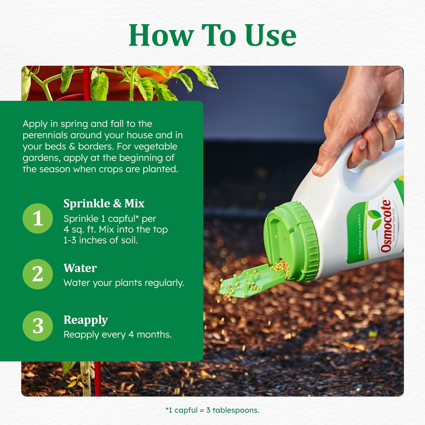 Scotts Company Osmocote 277860 Flower and Vegetable Smart-Release Plant Food, 14-14-14, 4.5-Pound Jug