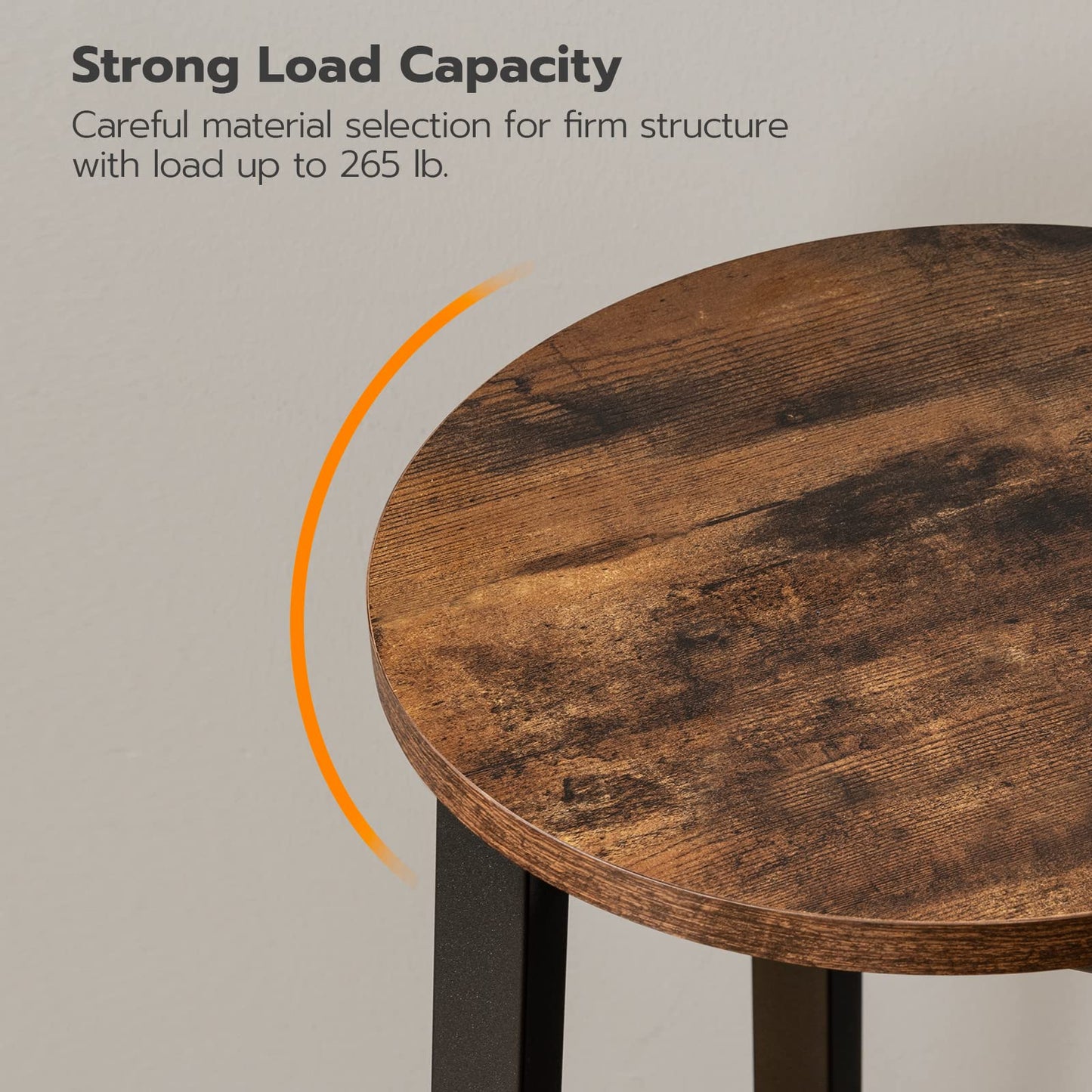 HOOBRO Bar Stools, Set of 2 Bar Chairs, 65.5 cm Height Stools, Breakfast Bar Stools, Industrial Kitchen Bar Chairs, for Dining Room, Kitchen, Bar, Solid and Stable, Rustic Brown and Black BF07BY01G1