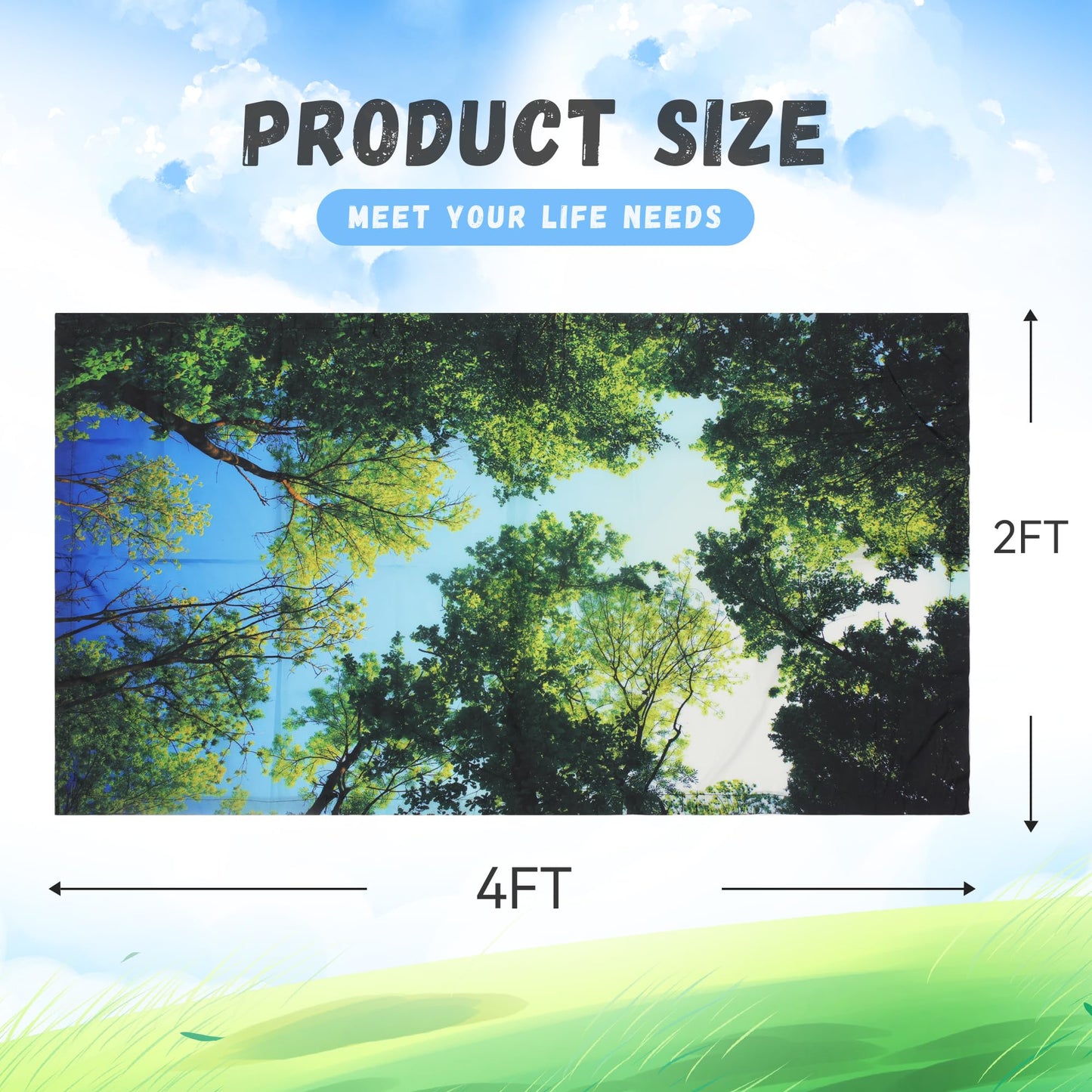 4 Pack Fluorescent Light Cover with 4 x 2 Feet Magnetic,DDFS Fluorescent Light Covers for ceiling lights magnetic Forest