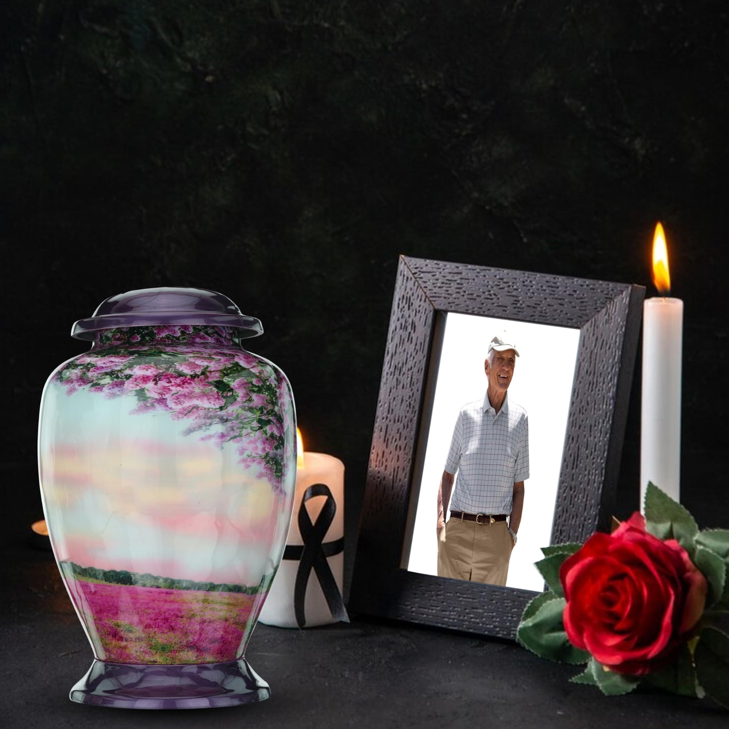 Purple Beutiful Large Urn for Ashes Adult Male - Cremation Urns for Human Ashes Adult Man - Cremation Urns for Ashes - Funeral/Burial Urns - Decorative and Keepsake ERN, Earns, 220 Cu in Volume