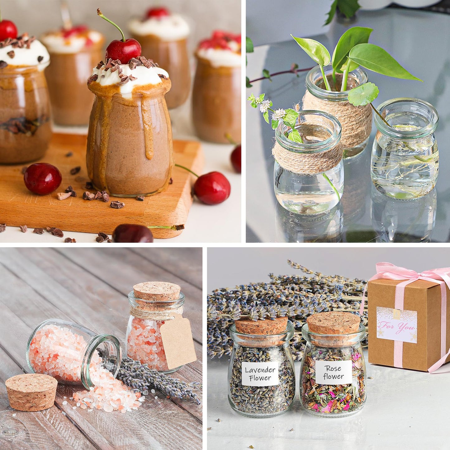 Ritayedet 40 Pack Small Glass Jars for Favors, 3.4 oz Glass Jars with Cork Lids for Candle, Potion Bottles, Spice, Yogurt, Candy, Wedding, Baby Shower, Decoration, Party(Bonus Twine and Labels)