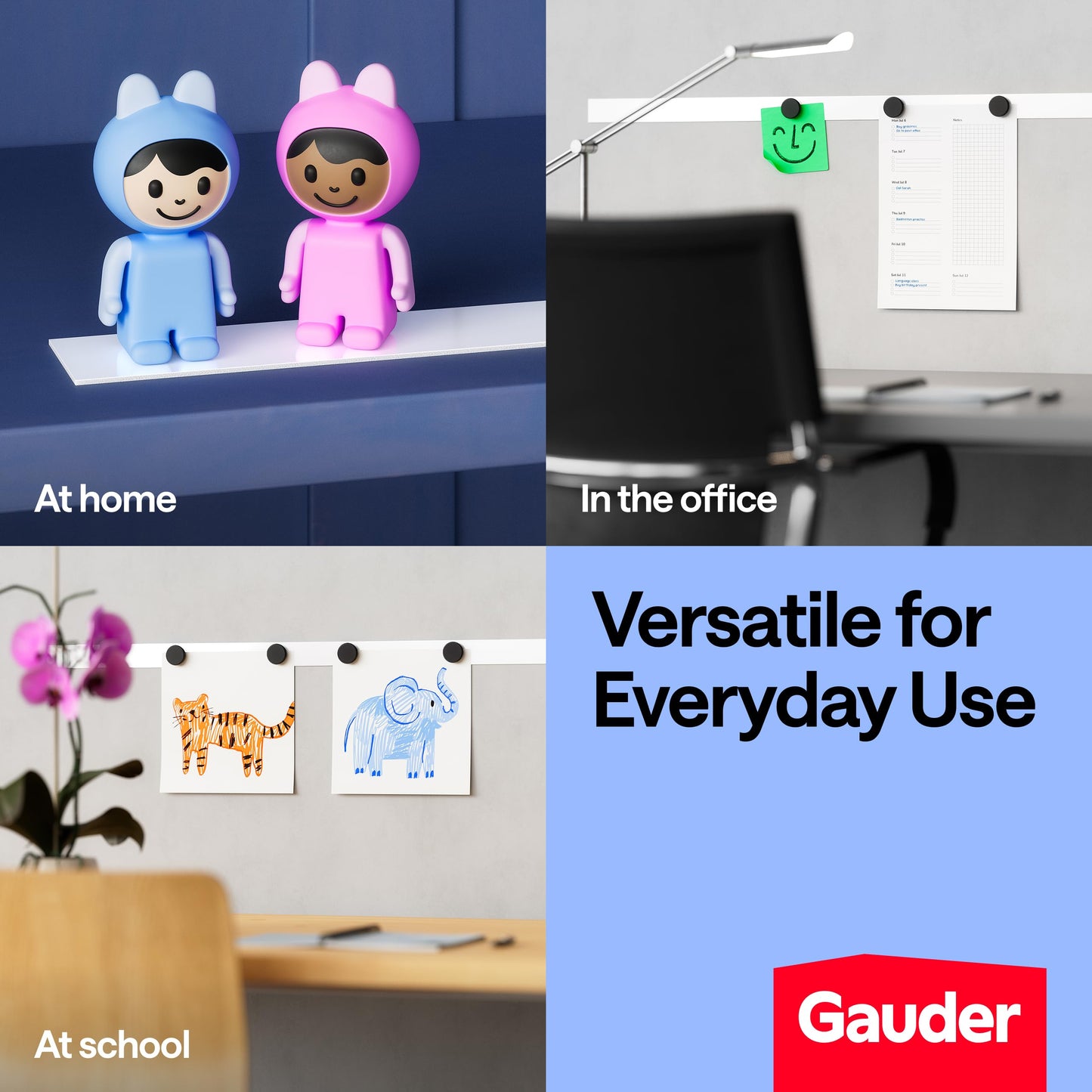GAUDER Self-Adhesive Metal Tape - Ideal for Tonie Figures & Shelves - Holding Surface for Magnets - Ferrous Tape with Foam Adhesive - Thin Metal Steel Strip (10 ft x 1.4 in)