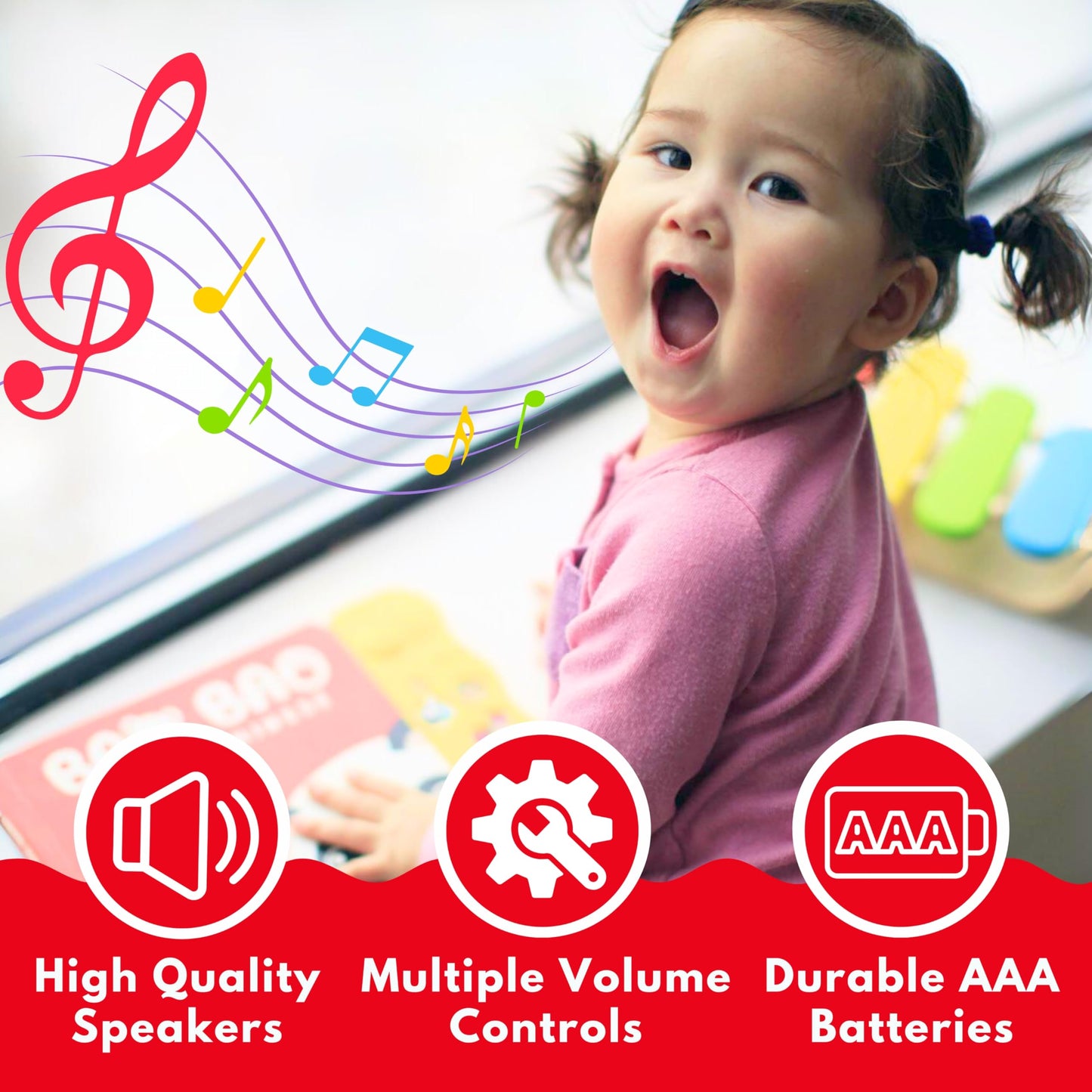 Bao Bao Learns Chinese Vol. 1 | Musical Chinese Book & Bilingual Toy Gift for Babies & Toddlers; Learn Chinese Nursery Rhymes for Kids; Mandarin Chinese Board Book for Learning Chinese