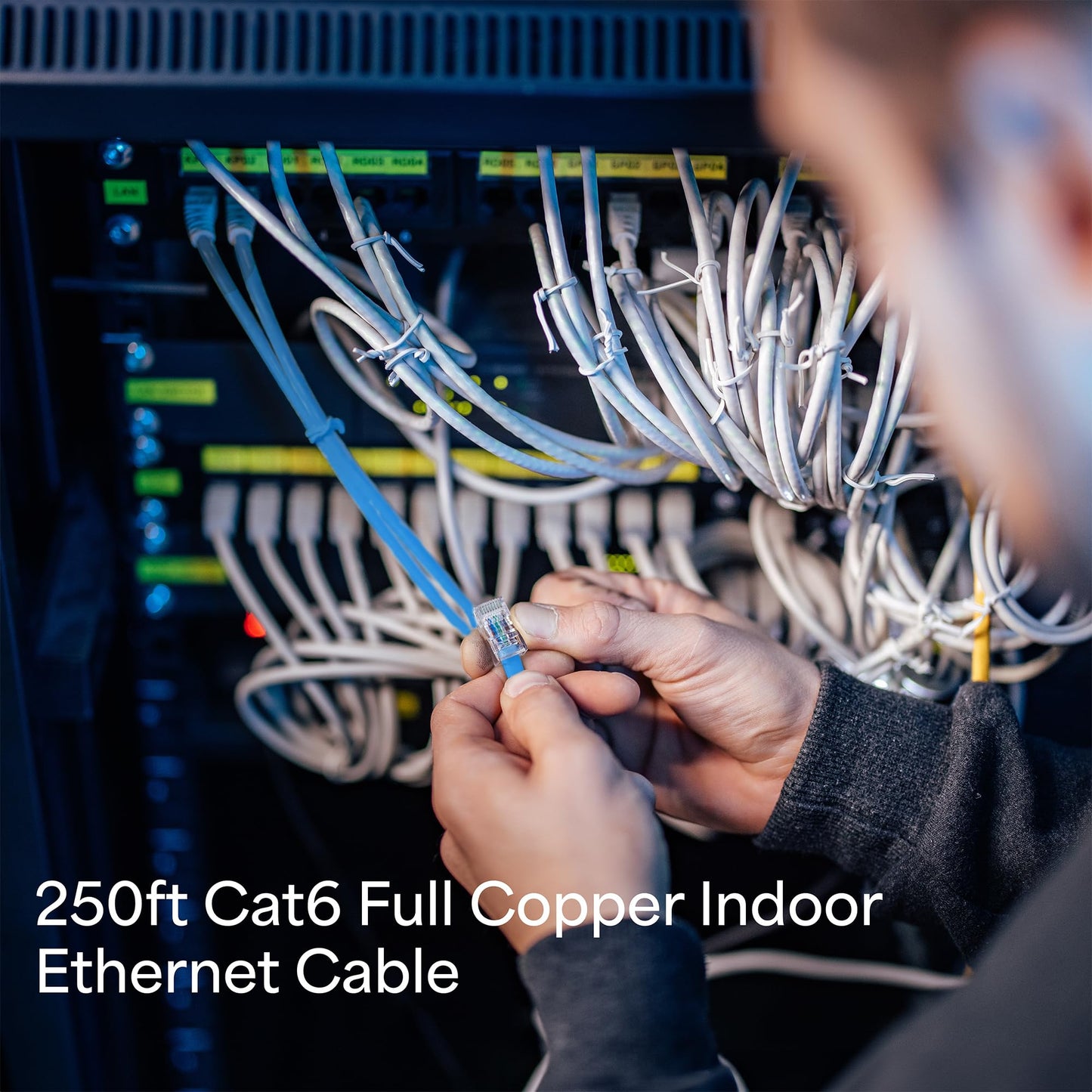 VIVO 250ft Bulk Cat6 Wire, Full Copper Ethernet Cable, 23 AWG, UTP Pull Box, LAN Network, Blue, CABLE-V016