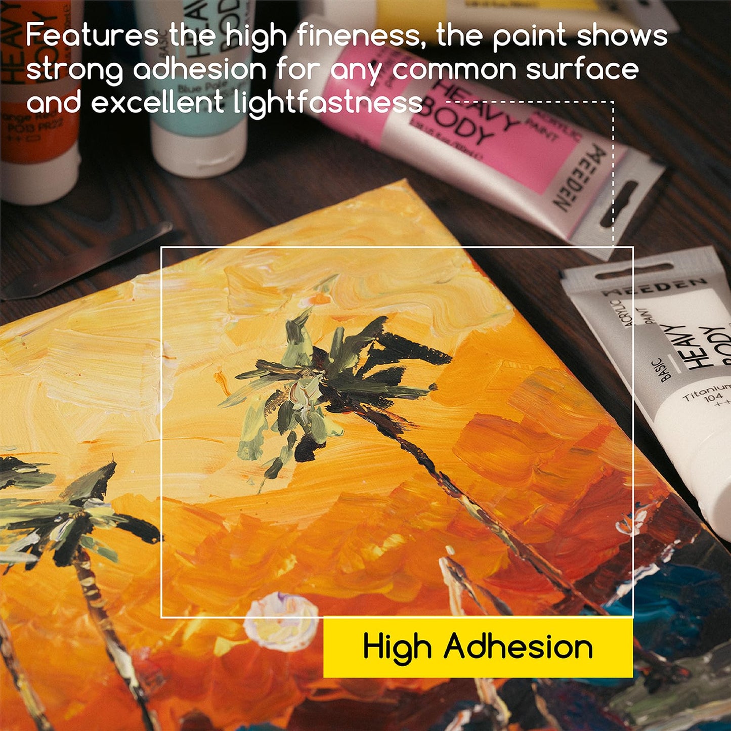 MEEDEN Heavy Body Acrylic Paint - Basic Satin Finish 24 x 60ml (2 oz) Color Paint Set for Adults - Rich Pigment Art Craft Paints for Canvas Rock Wood