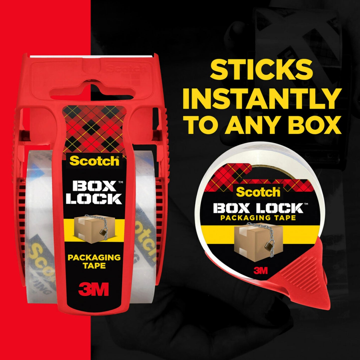 Scotch Box Lock Packaging Tape, 6 Rolls, 1.88 in x 54.6 yd, Extreme Grip Packing, Shipping and Mailing Tape, Sticks Instantly to Any Box (3950-6)
