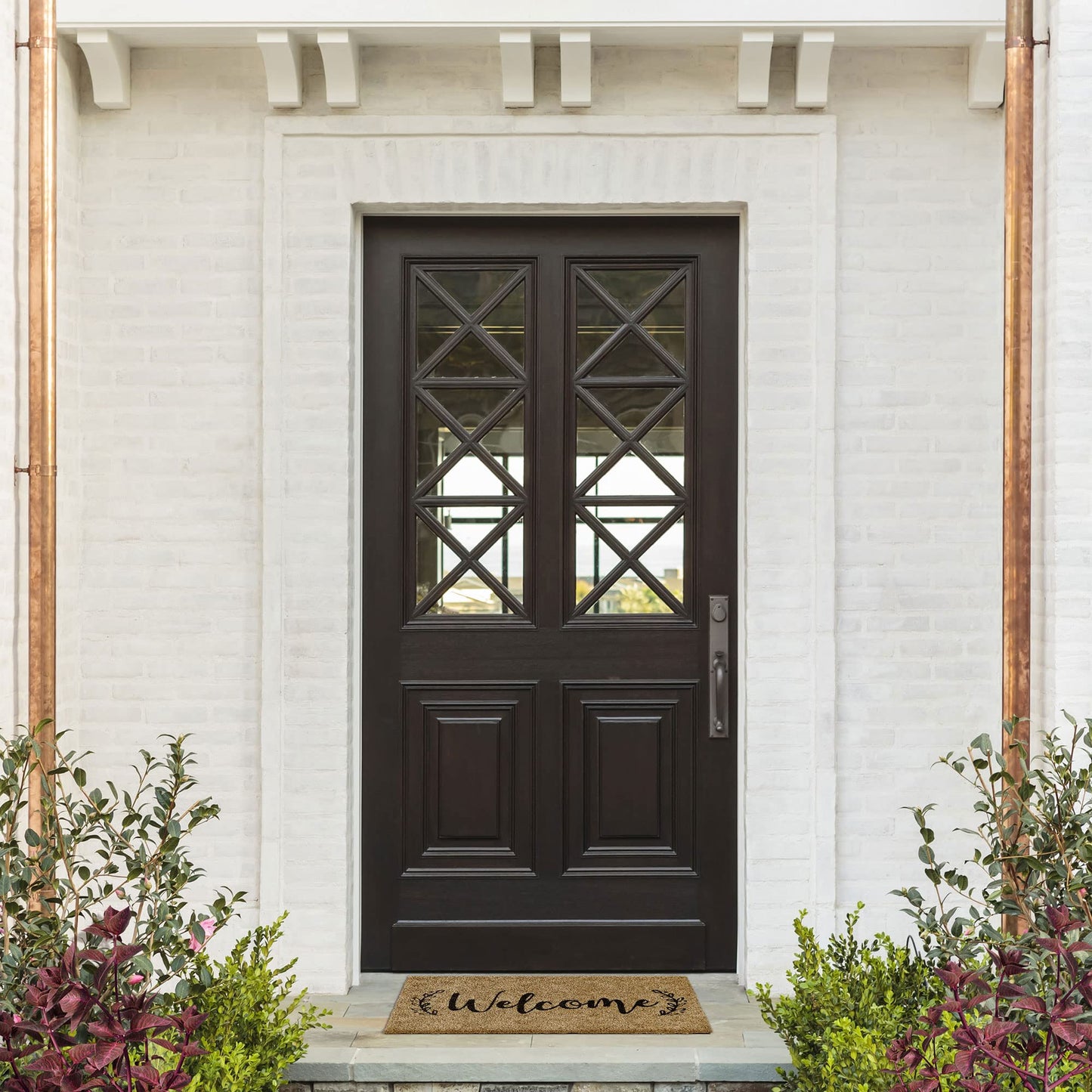 Barnyard Designs Doormat Welcome Mat for Outdoors, Large Front Door Entrance Mat, 76 x 43cm, Brown (Welcome)