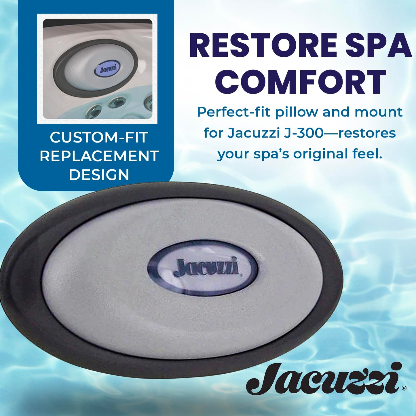 Jacuzzi J-300 Series Oval Pillow Insert + Back Mount