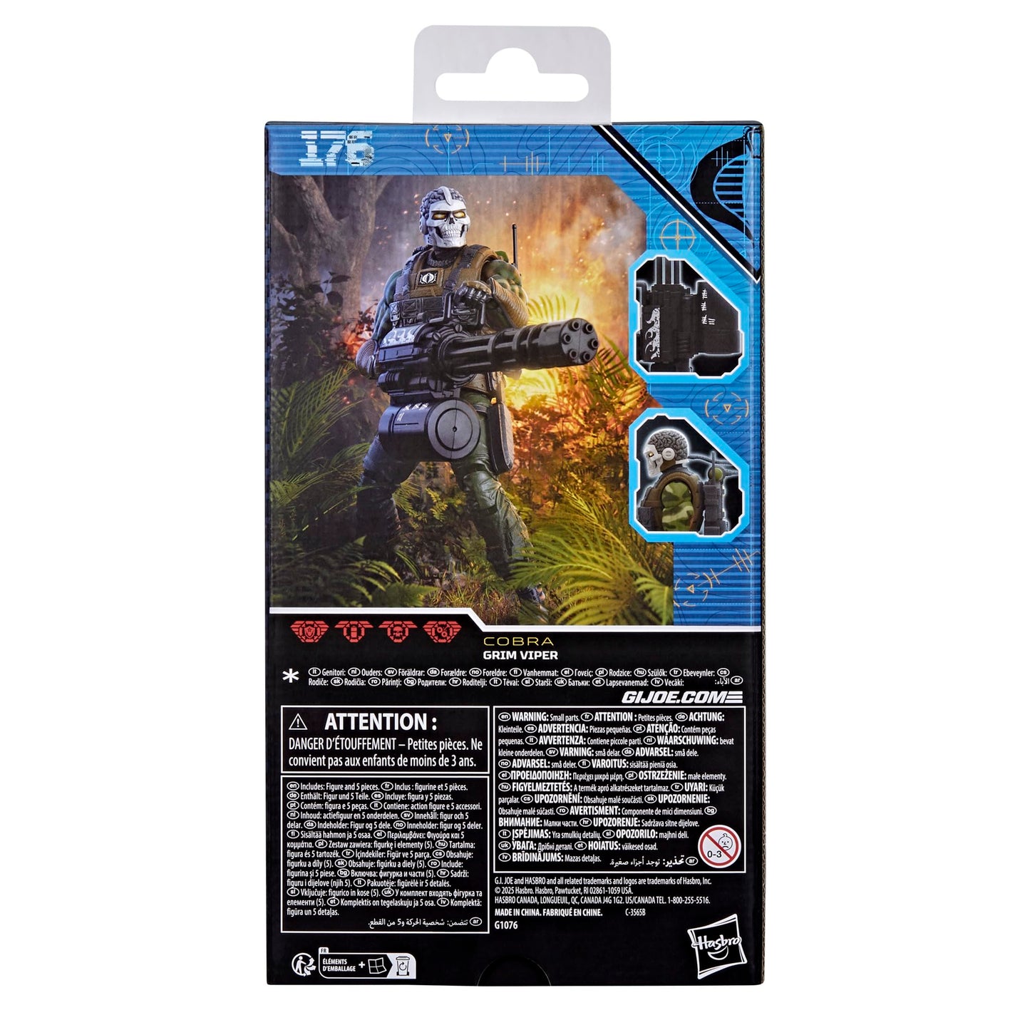 G.I. Joe Classified Series #176, Grim Viper, Collectible 6 Inch Action Figure with 5 Accessories
