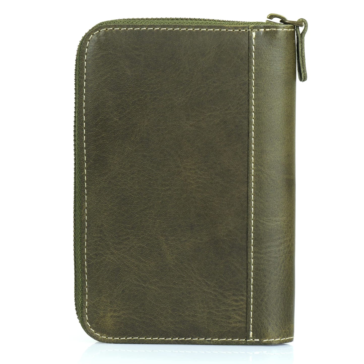 Londo Genuine Leather Padfolio with Pencil Holder Notepad and Zipper Closure (Green)