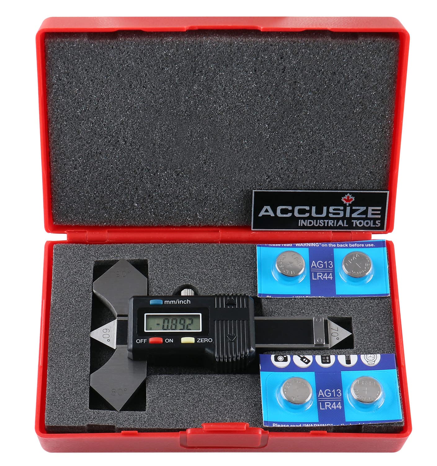 Accusize Industrial Tools 0-20 mm x 0.0001 mm Digital Welded Seam Caliper in Fitted Box, S906-C429