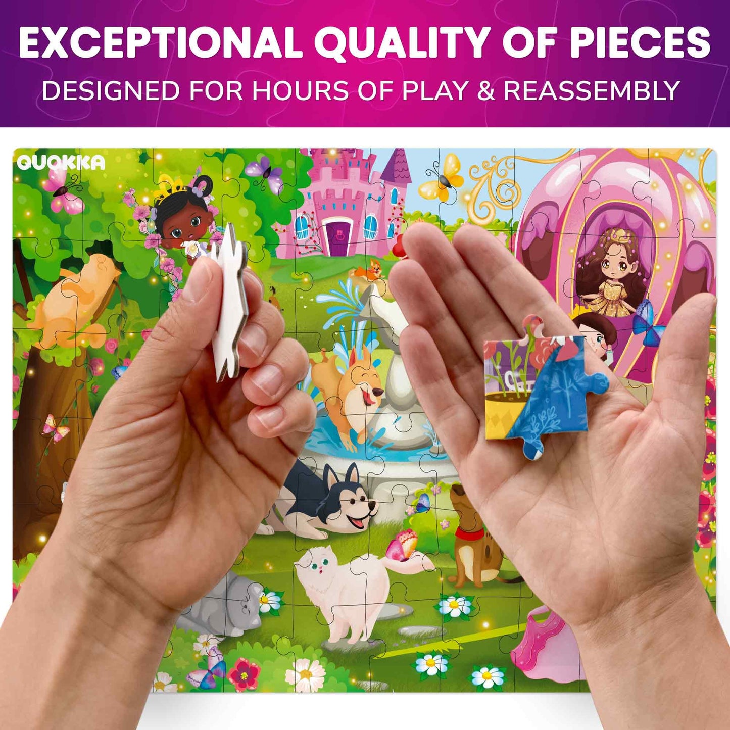 QUOKKA Puzzles for Kids Ages 3-5 - Original - 60 Piece Puzzles for Kids Ages 4-8 - Jigsaw Toddler Puzzle Age 3-5 - Unicorn Princess Animals Toys - Children 4-6 yo - Gift Educational Game