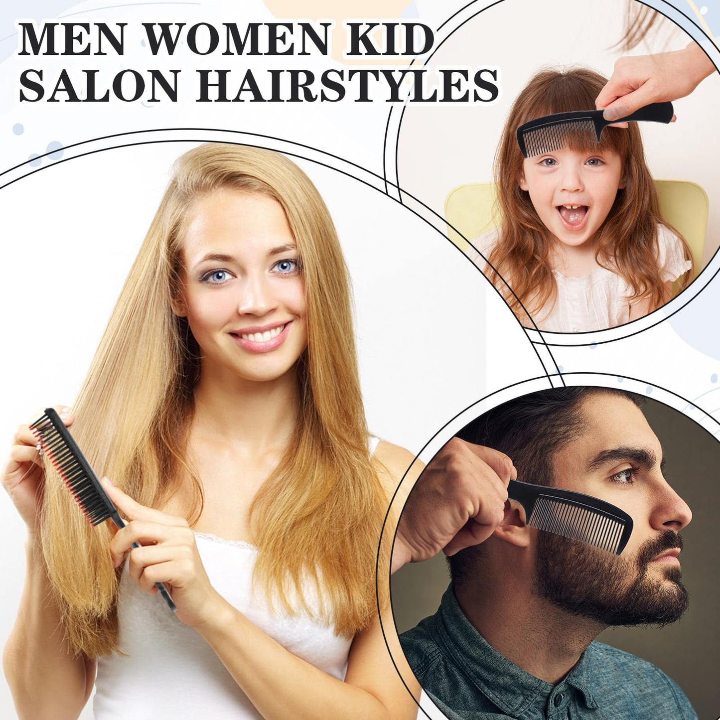 Baderke 200 Pcs Hair Brushes Bulk Combs Set for Homeless Individually Wrapped Bulk Brush Widen Combs for Curly Hair Suitable for Women Men Shelter Nursing Hotel Church Charity Supply(Black)