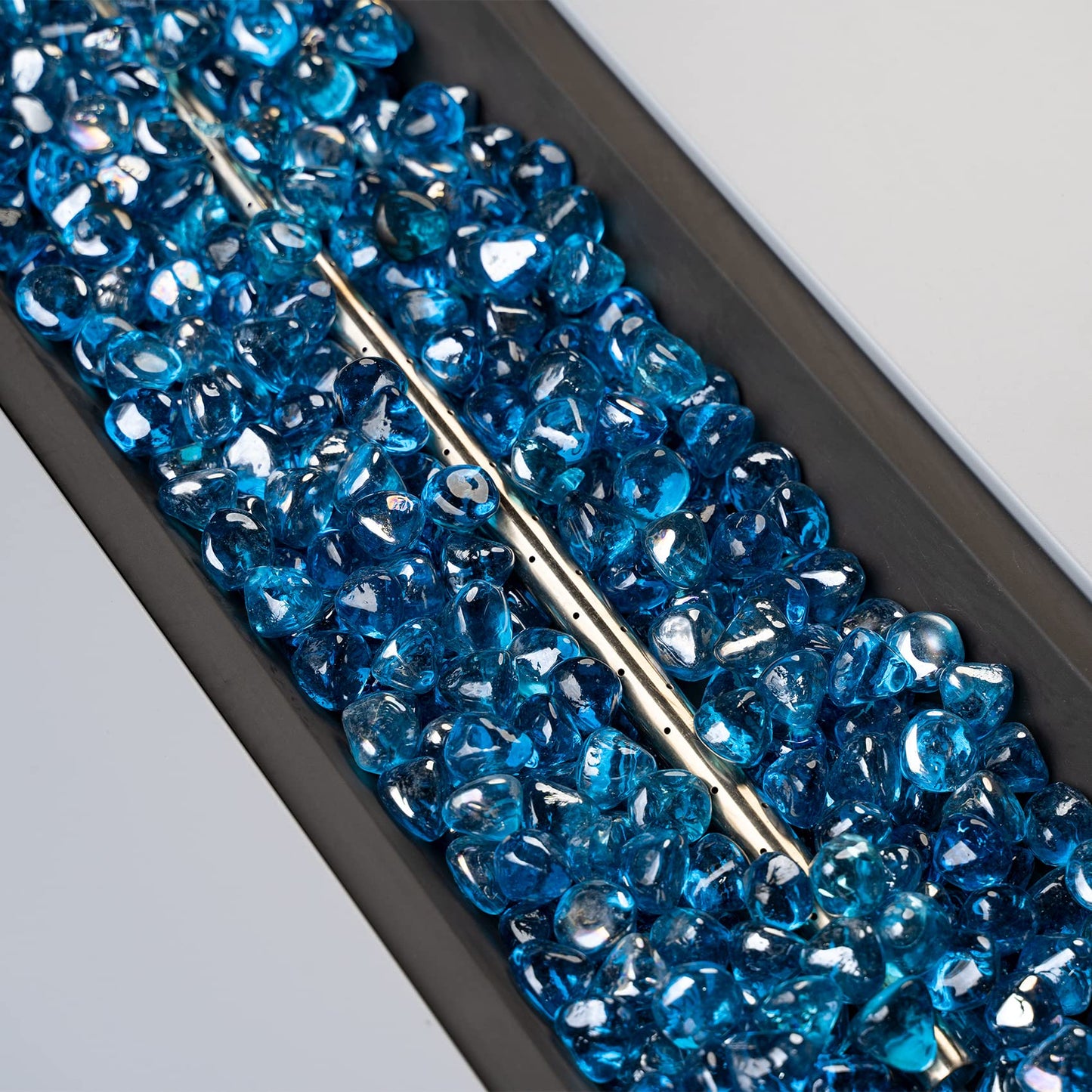 Onlyfire Reflective Fire Glass Diamonds for Natural or Propane Fire Pit, Fireplace, or Gas Log Sets, 10-Pound, 1/2-Inch, Caribbean Blue Luster