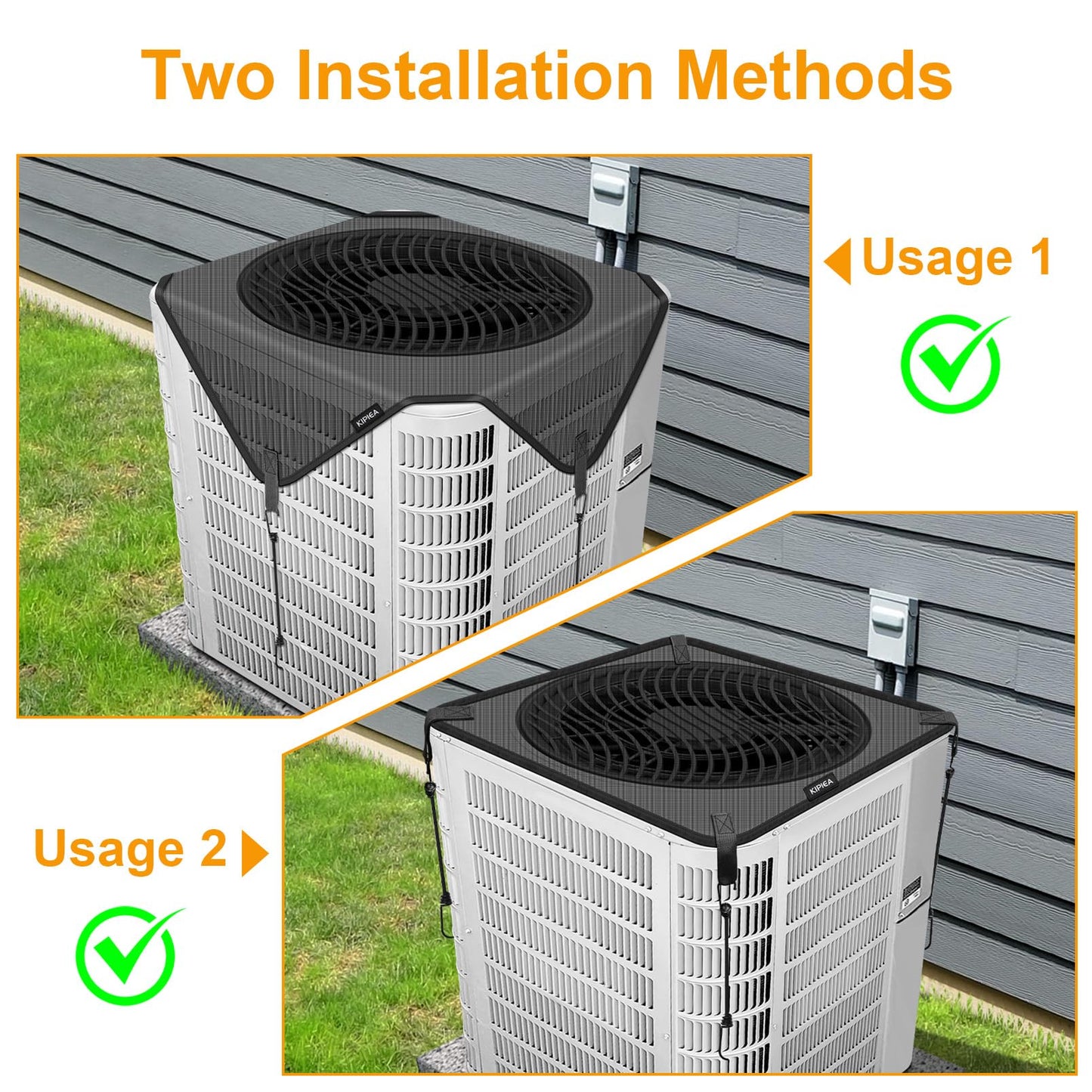 Kipiea Central Air Conditioner Mesh Covers for Outside Units, Top Universal Upgrade Mesh Outdoor AC Unit Cover Defender for All Seasons (36" x 36")