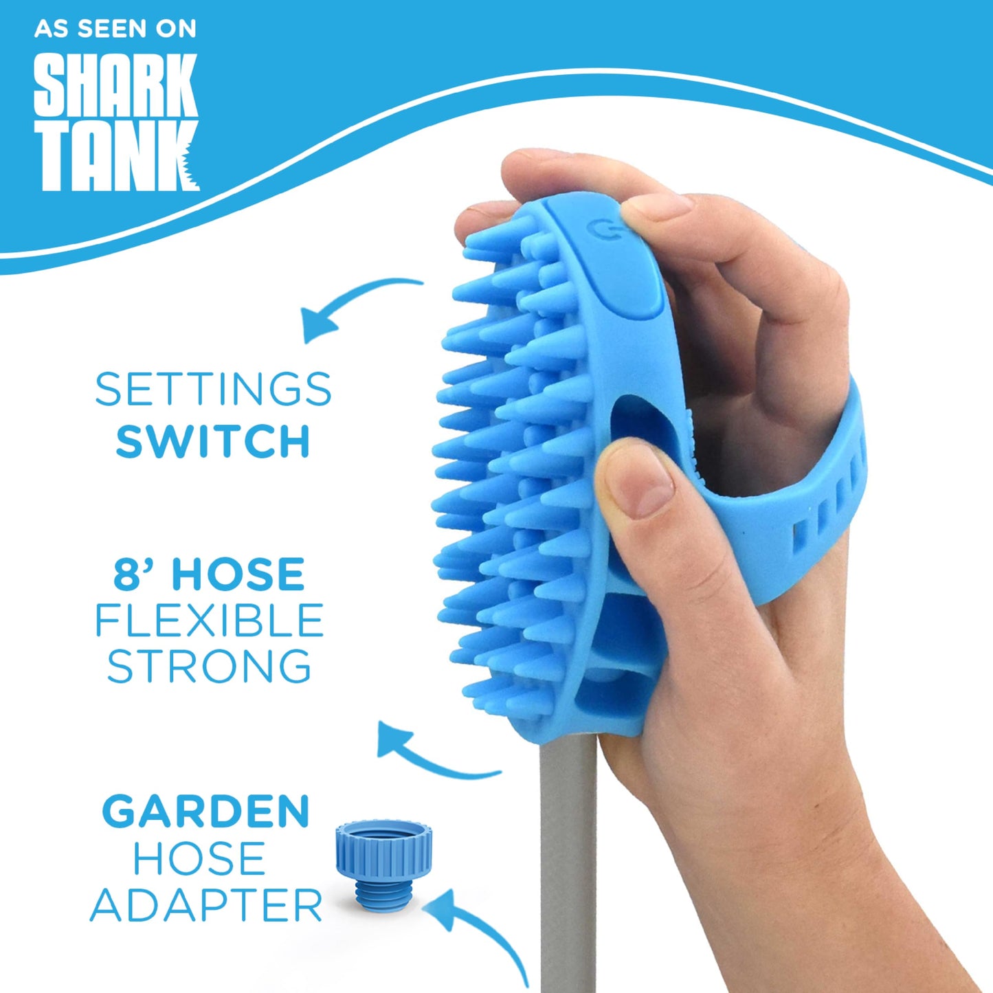 Aquapaw Dog Bath Brush Pro Sprayer and Scrubber Tool in One - Indoor/Outdoor Dog Bathing Supplies - Pet Grooming for Dogs or Cats with Long and Short Hair - Wash Hose and Shower Attachment
