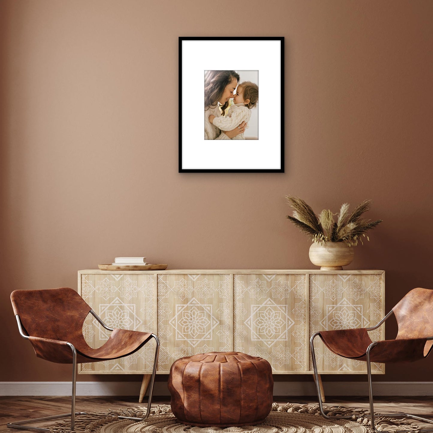 Americanflat 20x26 Picture Frame with Polished Plexiglass - Use as 11x14 Frame with Mat or Display 20x26 Photo Without Mat - Streamline Collection - Thin Border Picture Frames for Wall - Black