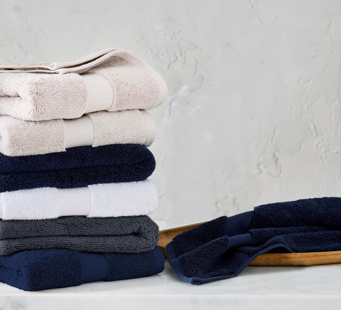 A1 Home Collections 100% Organic Cotton Towels 650 GSM Plush Quick Dry GOTS Certified, Oeko-Tex Green Certified (Hand Towel Pack of 4)