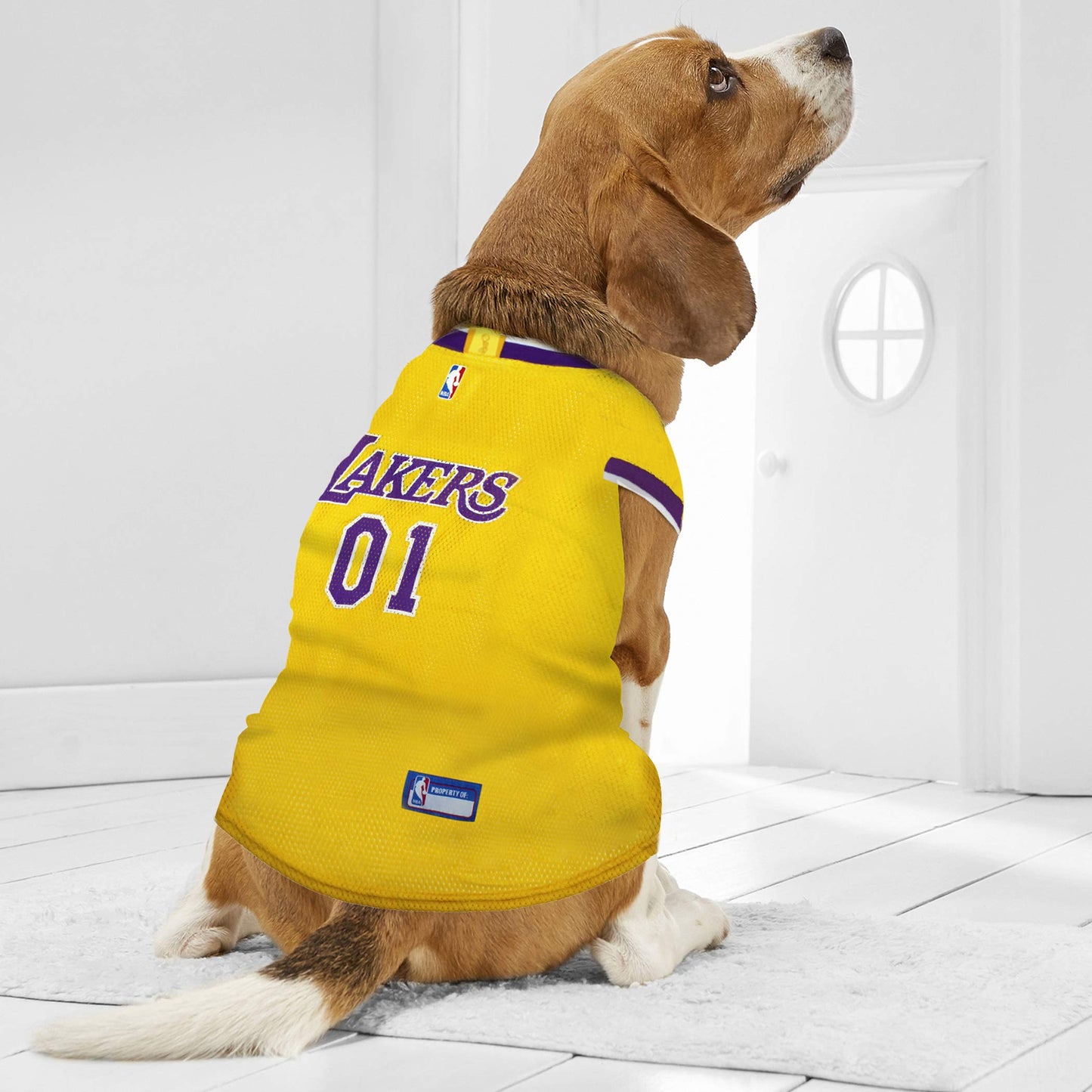 NBA Los Angeles Lakers Dog Jersey, X-Small - Tank Top Basketball Pet Jersey