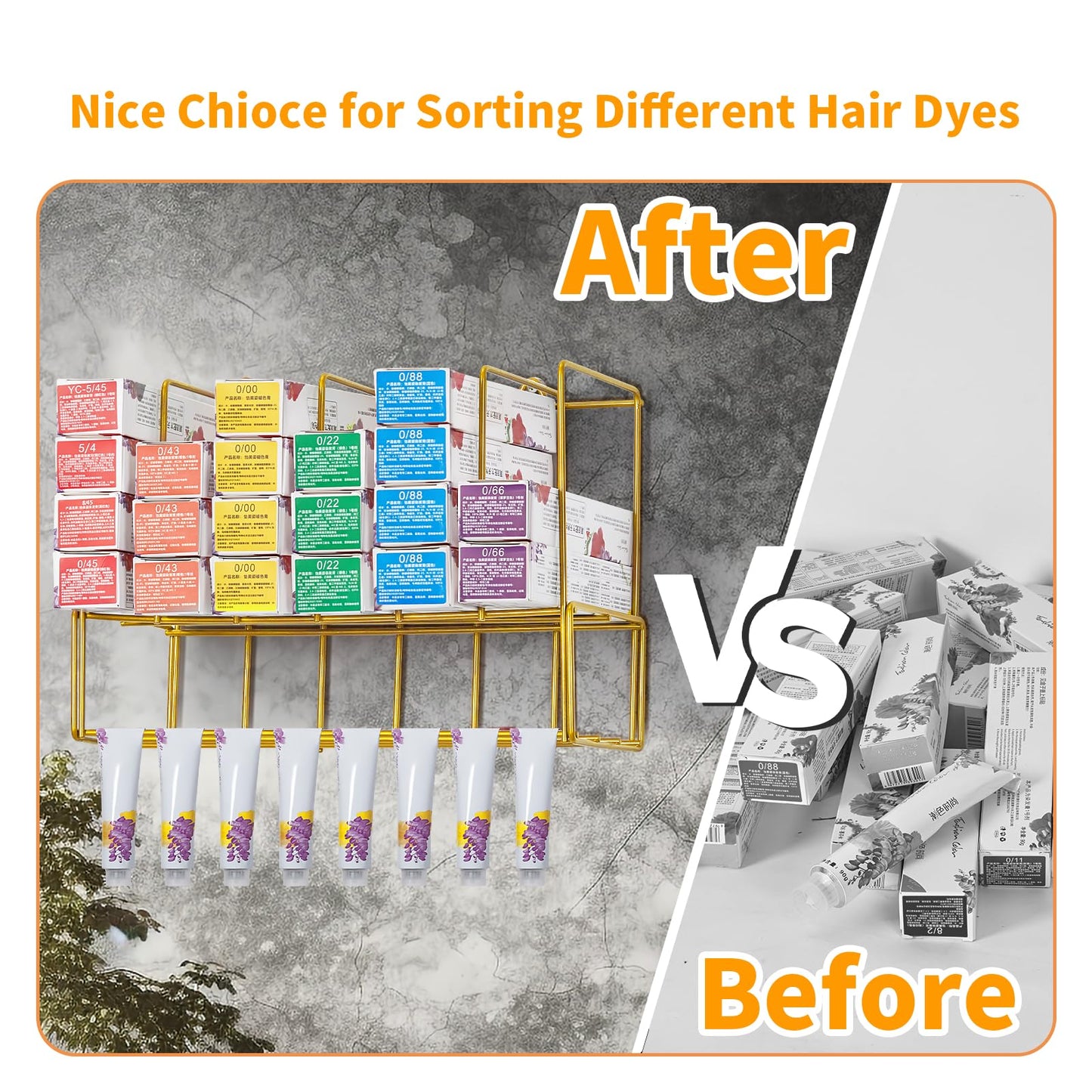 Hair Color Organizer for Salon - 2 PCS Metal Hair dye Tube Racks Storage Wall Mounted Cabinet Available