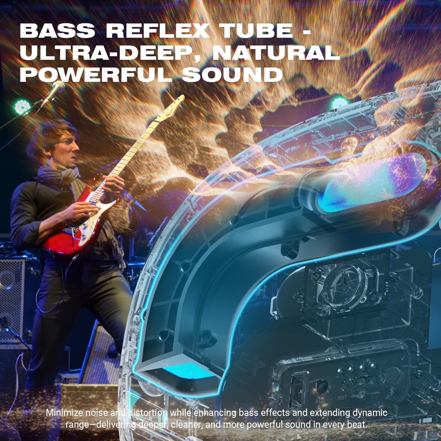 Bluetooth Speaker Loud, W-KING T8II Portable Bluetooth Speakers Wireless, 96W Peak Powerful Outdoor Boombox Subwoofer, Deep Bass/Clear Sound, BT5.4/Fast Charging/USB/AUX, Party Large Speaker